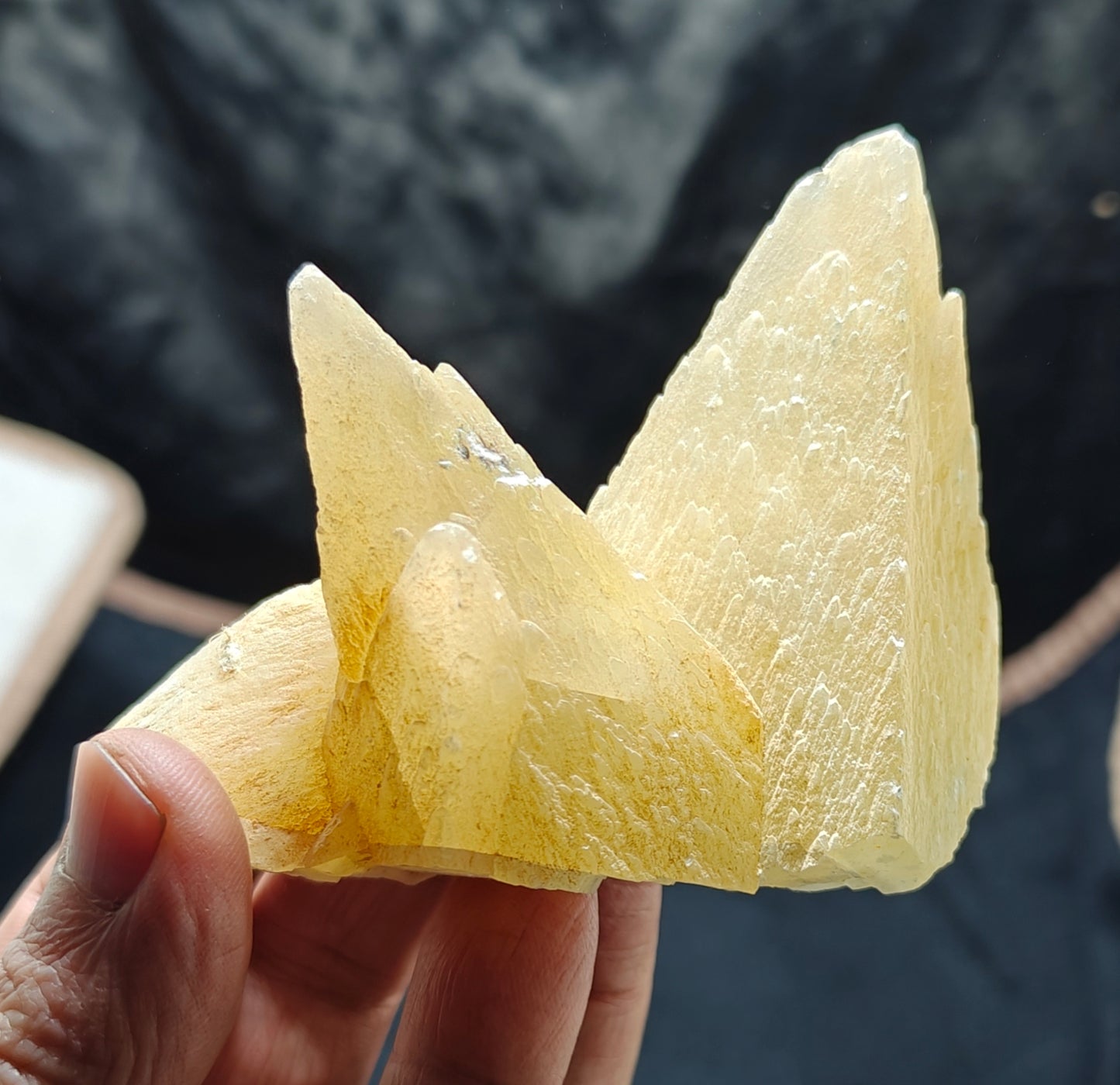 Dogteeth calcite crystals cluster with beautiful terminations 218 grams