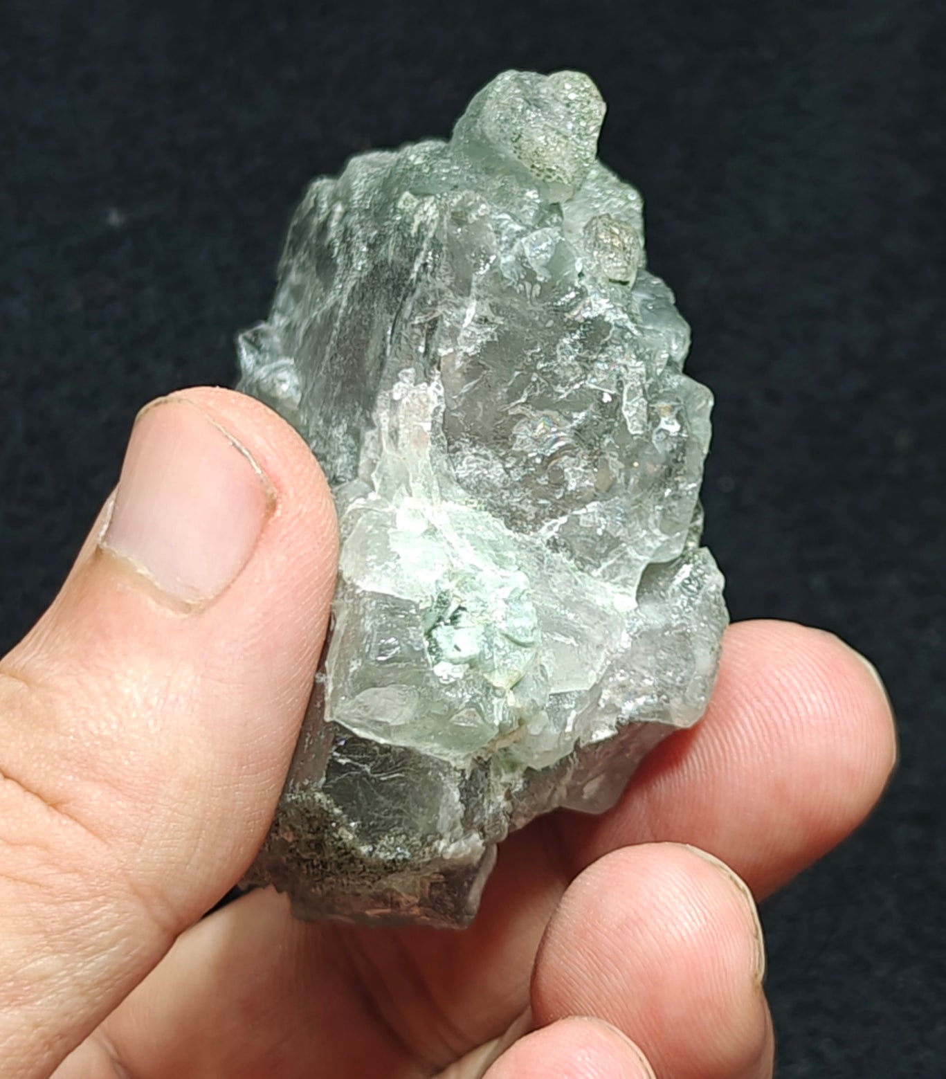 Light Purple Apatite with Green Inclusions of Byss-olite 162 grams