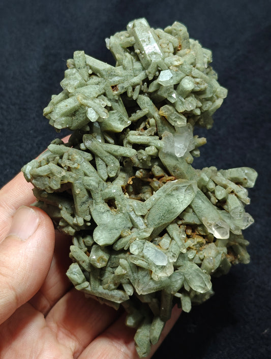 Chlorite Quartz crystals cluster 224 grams