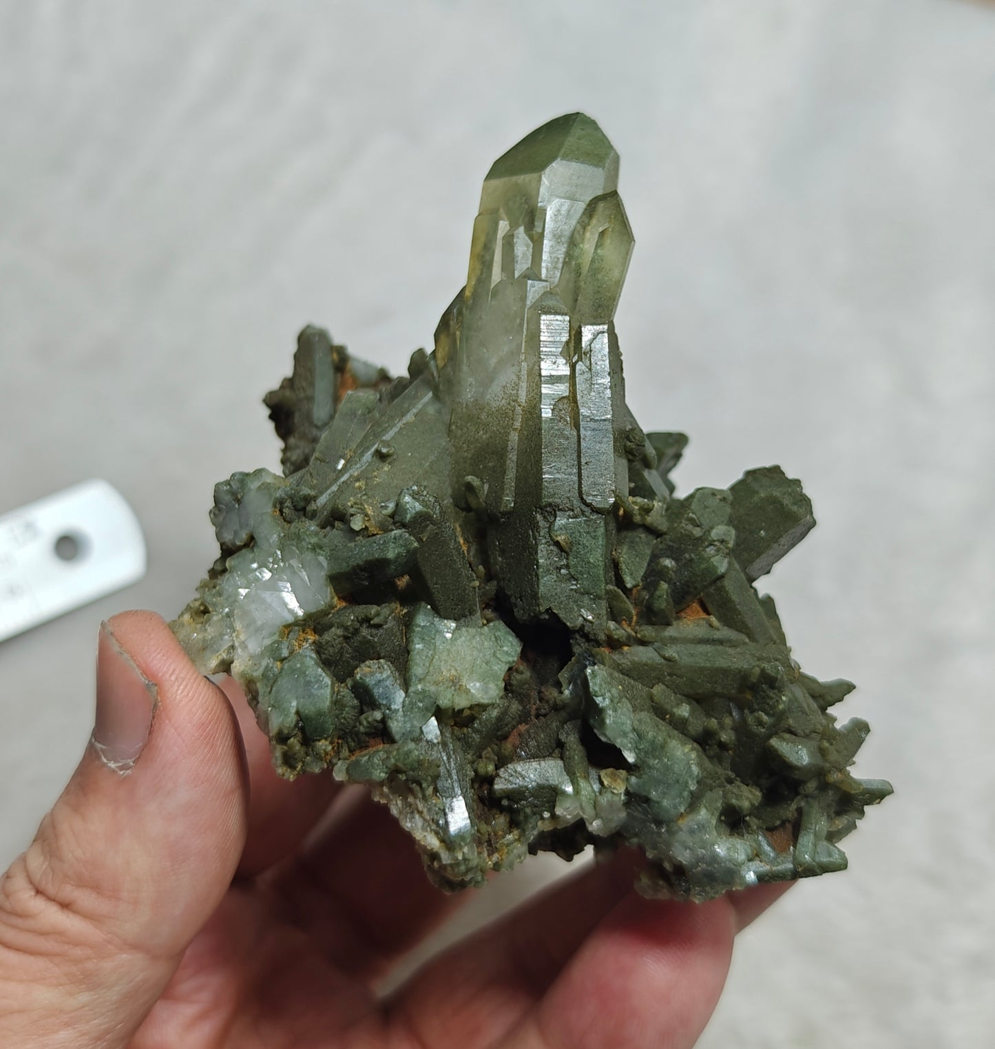 Natural chlorite quartz cluster 200 grams