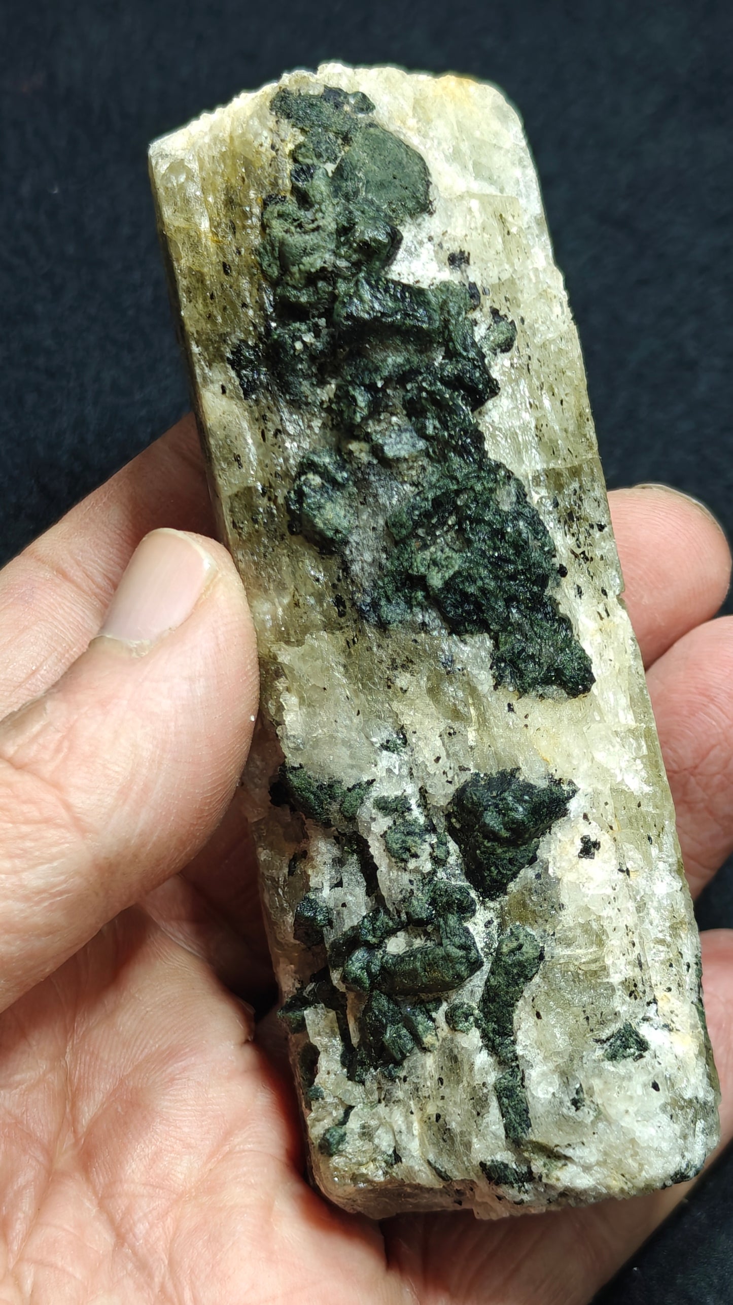 Scapolite crystal with associated epidote 327 grams