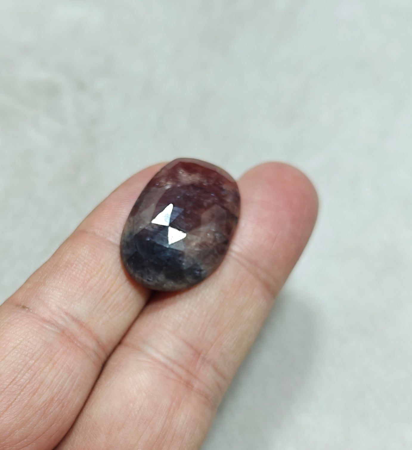 Single beautiful rose cut sapphire gem 42 carats