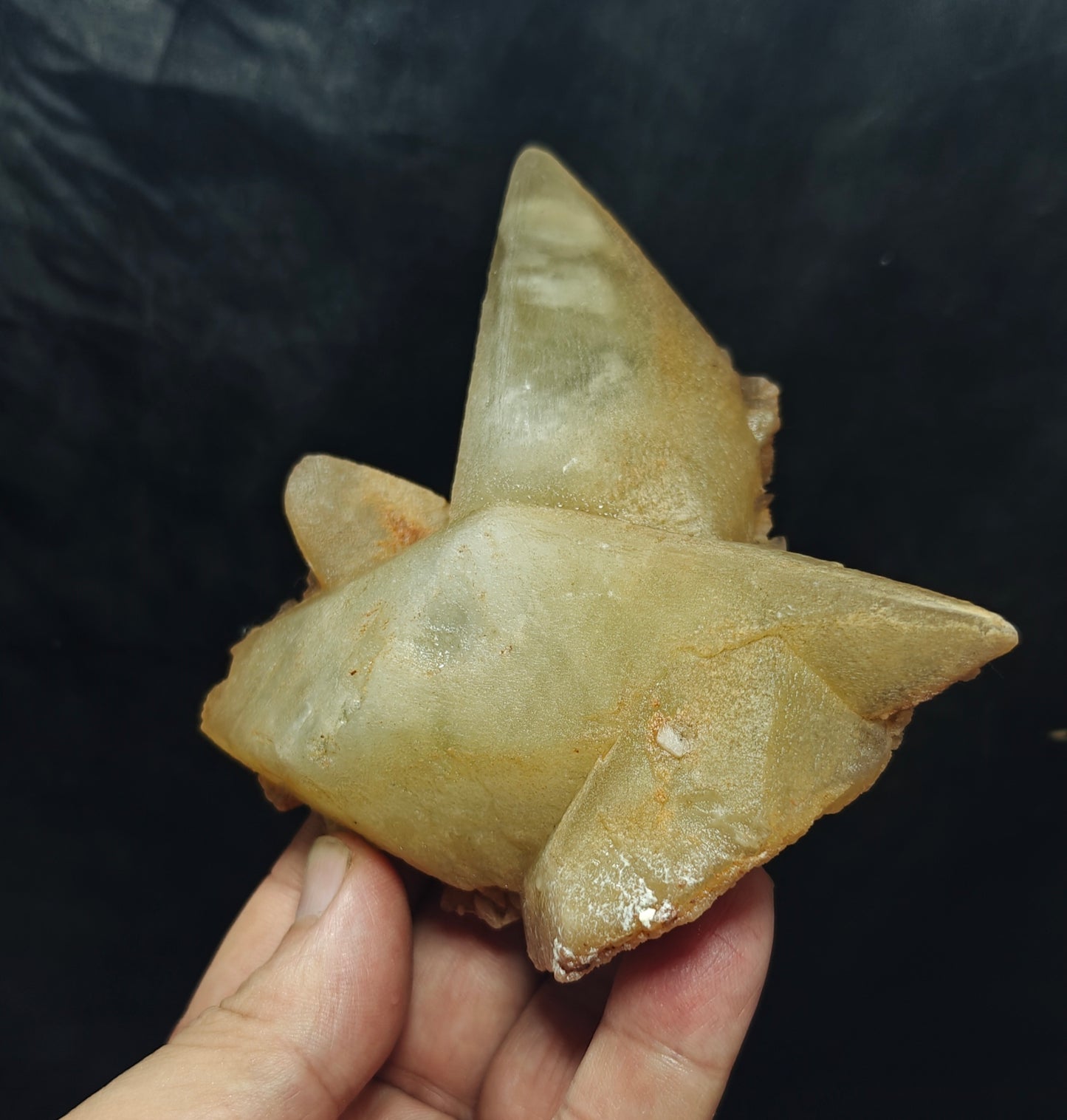 Natural Dogtooth calcite cluster beautiful terminations 415 grams