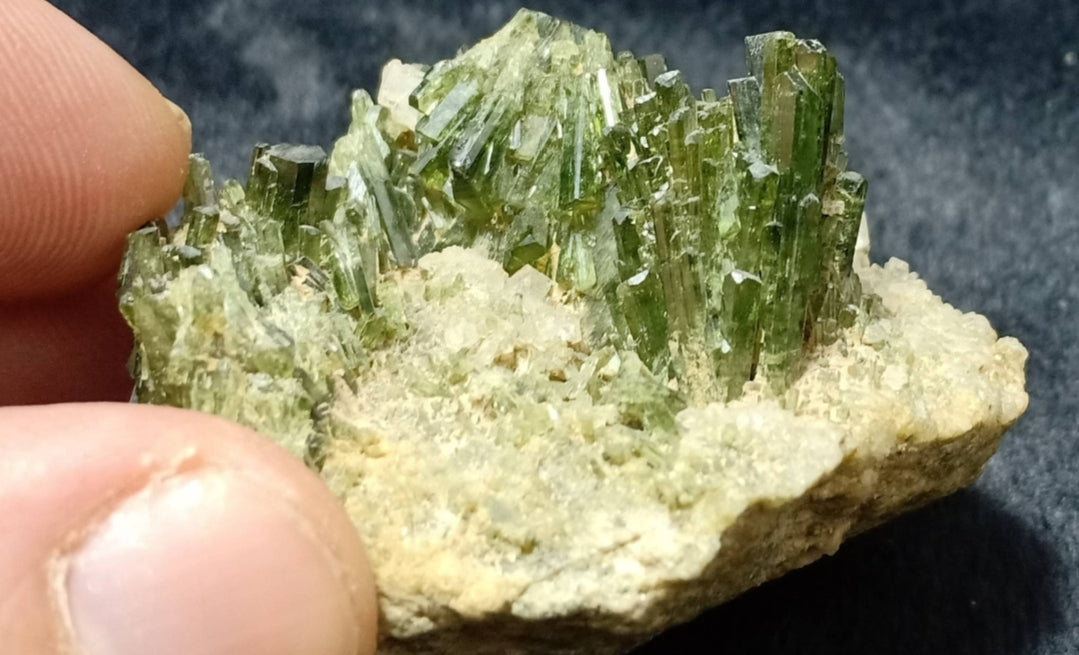 An amazing specimen of diopside cluster on matrix  77 grams