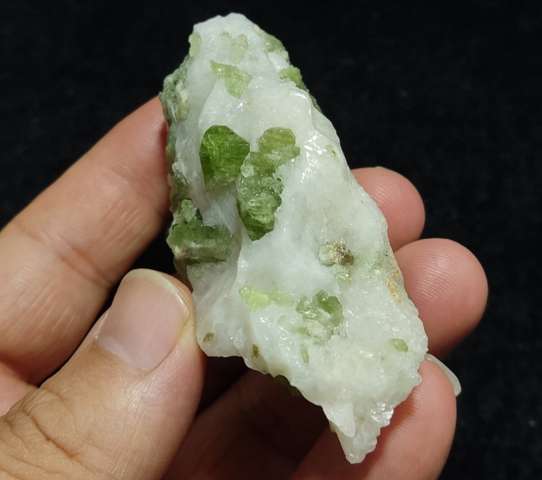 Green diopside crystals on matrix 100 grams