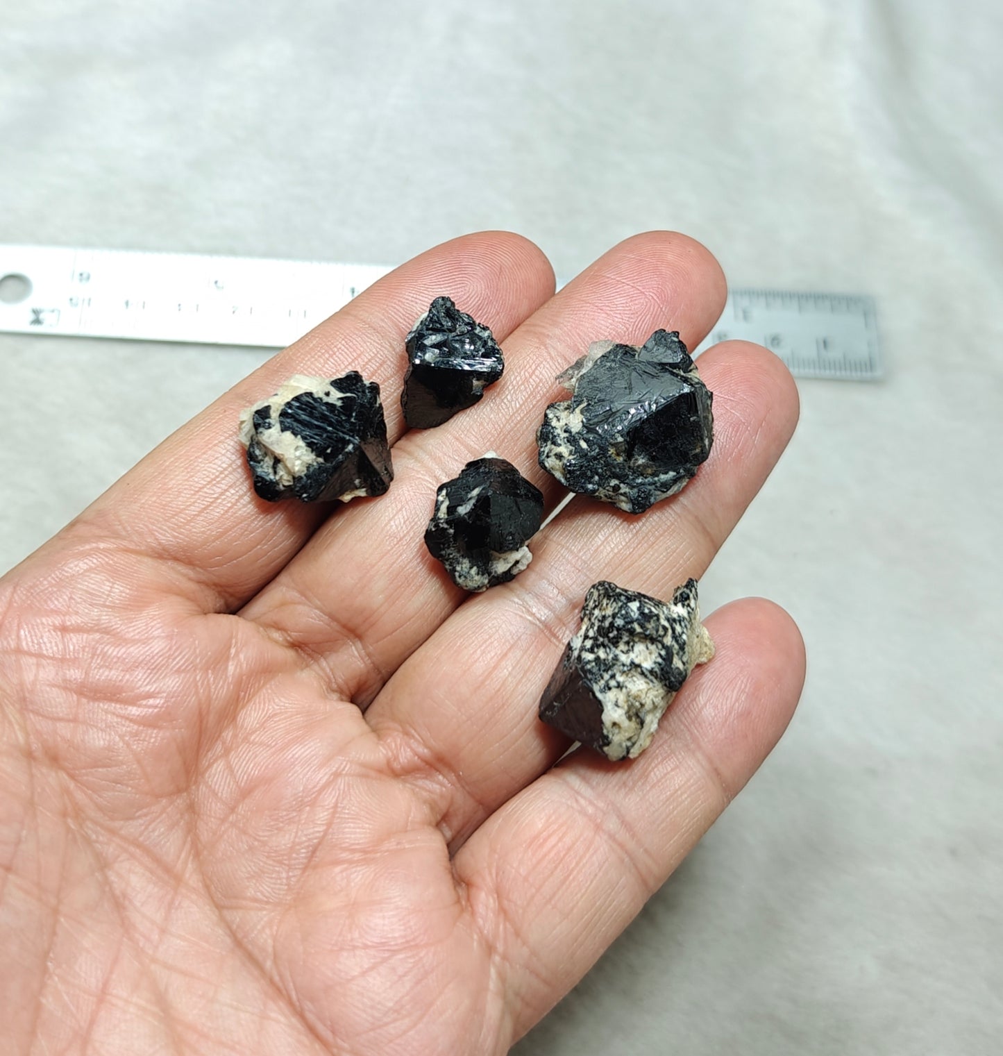 Collection of 5 cassiterite crystals 57 grams total weight
