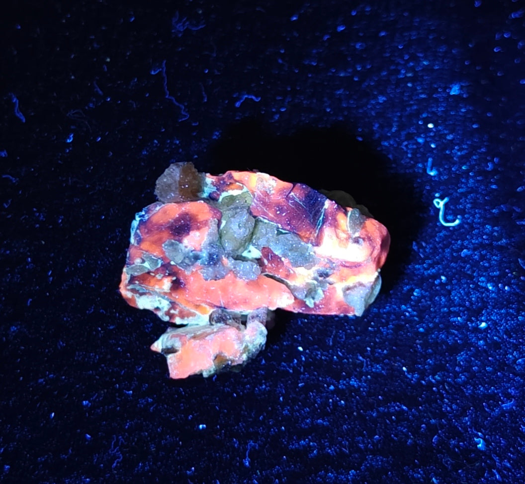 Afghanite Fluorescent specimen with calcite  19 grams