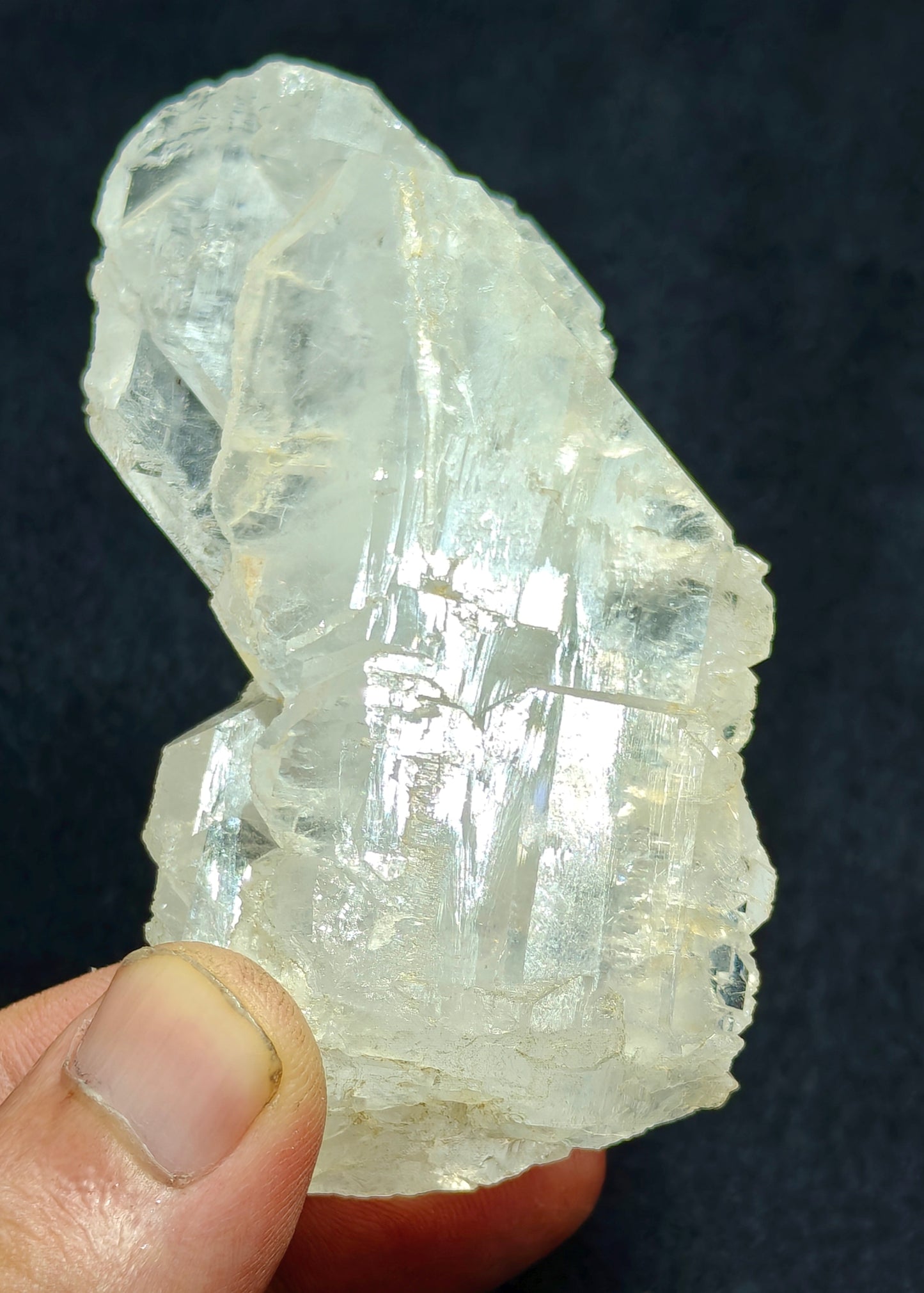 Single beautiful terminated Faden Quartz crystals specimen 167 grams
