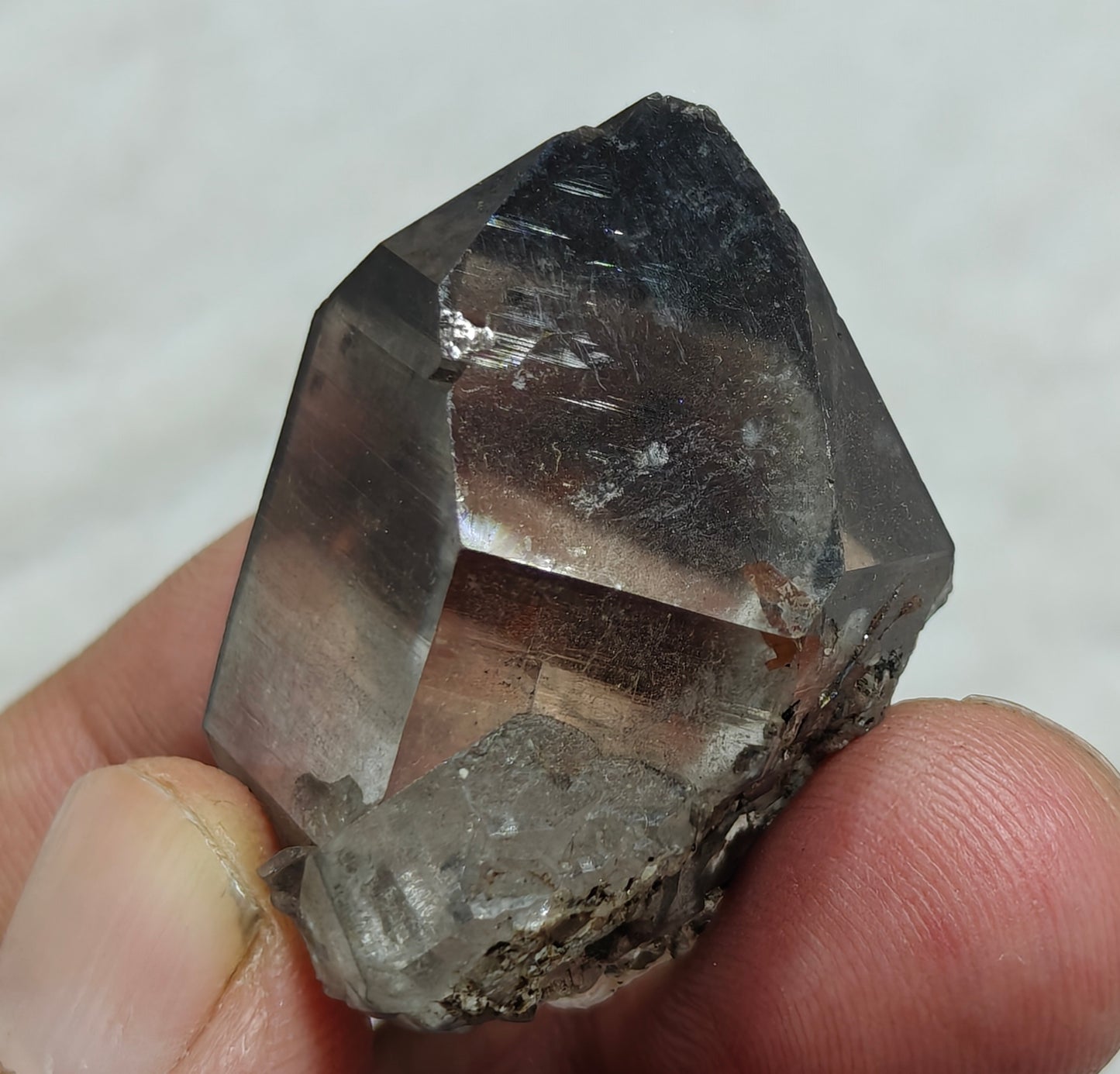 Natural smoky quartz crystal with rutiles inclusions 29 grams