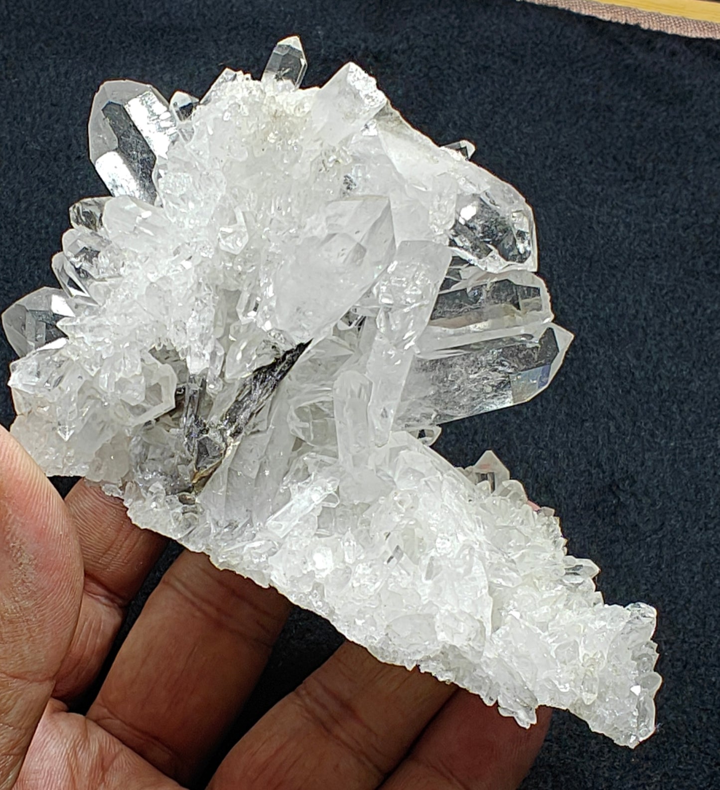 Single beautiful high lusterous Quartz Crystals with brookite on matrix 244 grams