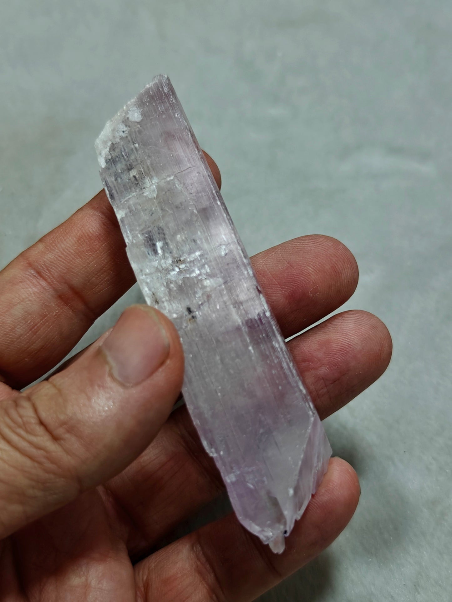 Spodumene variety kunzite crystal 63 grams