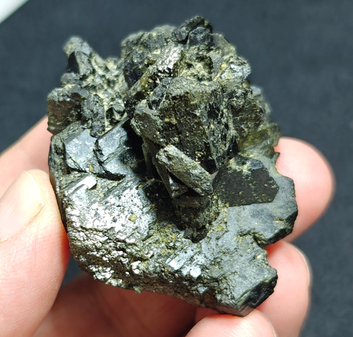 Natural dark green color epidote crystal 77 grams