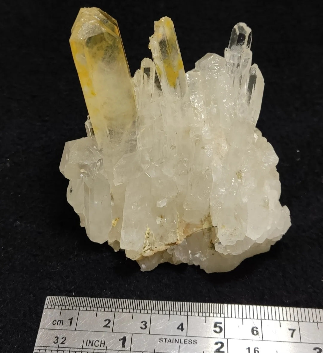 An Aesthetic Natural beautifully terminated yellow tips Quartz cluster 168 grams