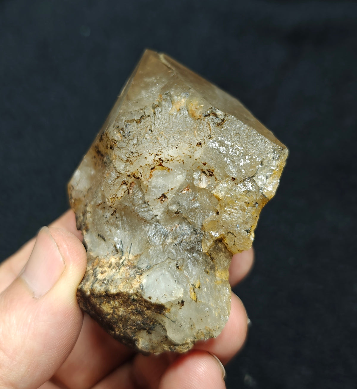 Natural astrophyllite quartz crystal with aegirine inclusions 143 grams