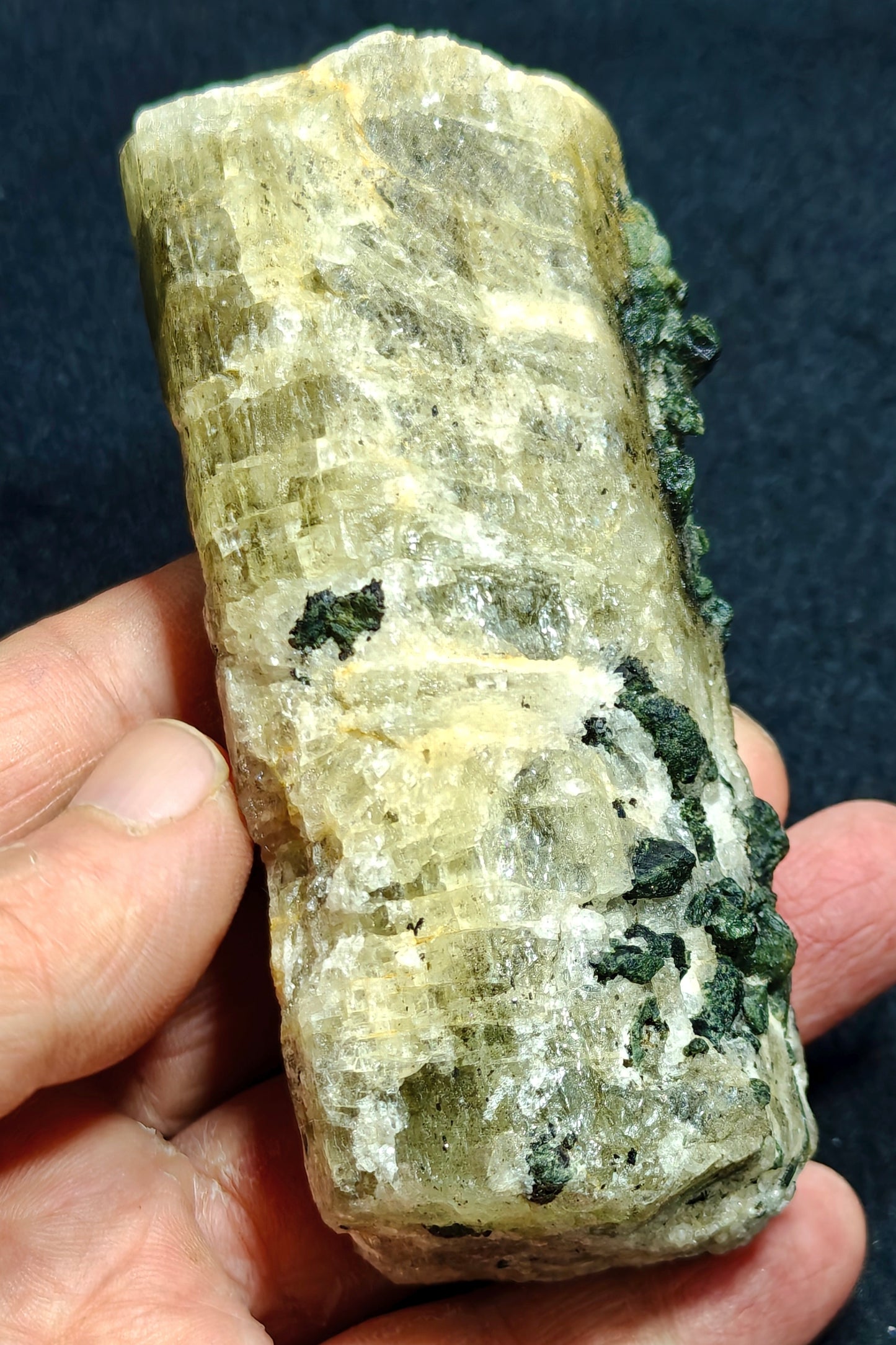 Scapolite crystal with associated epidote 327 grams