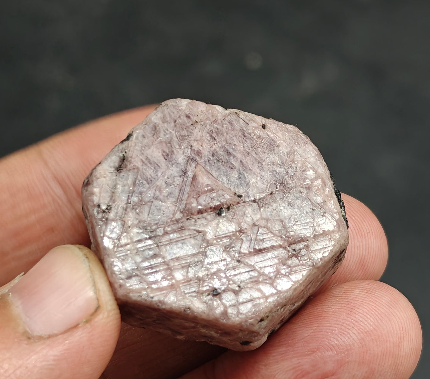 Natural hexagonal ruby corundum crystal 50 grams