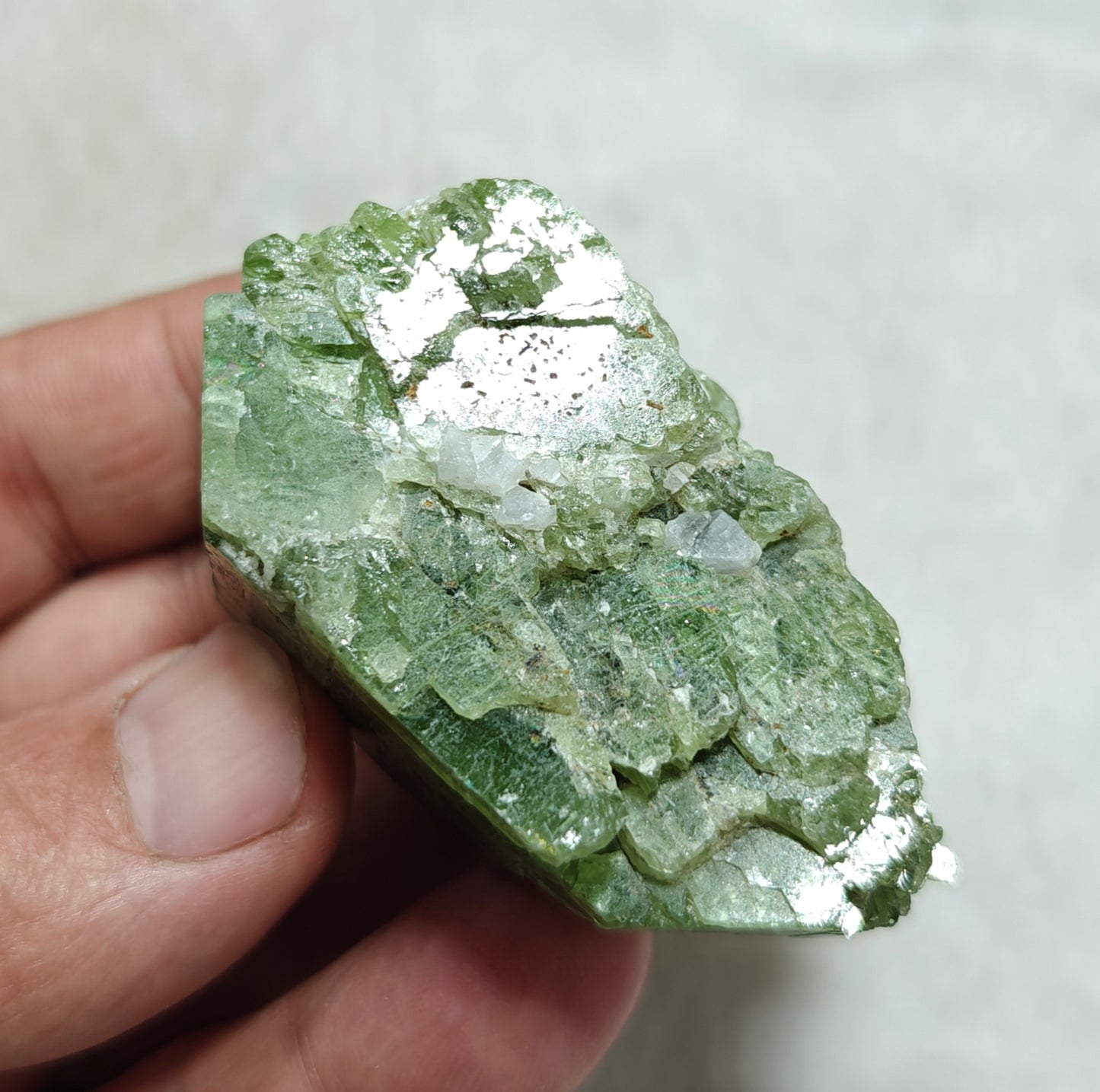 Green diopside crystal 132 grams
