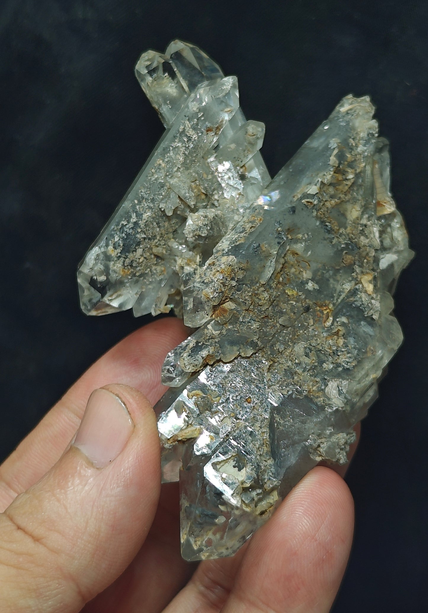 Quartz Crystals terminated cluster 145 grams