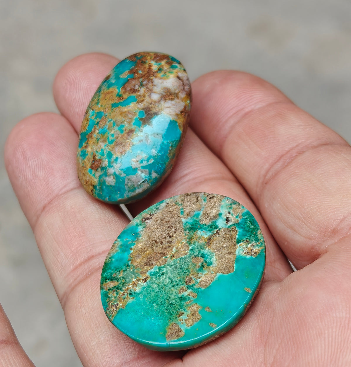 Natural stabilized turquoise cabochon collection 83 grams
