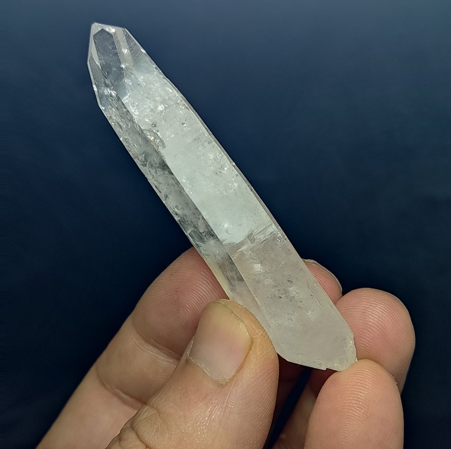 Double terminated Clear faden quartz crystal 22 grams