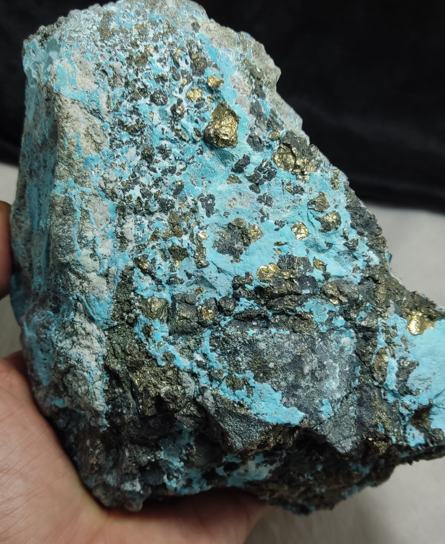 Natural Turquoise Boulder in matrix with Pyrite 2100 grams