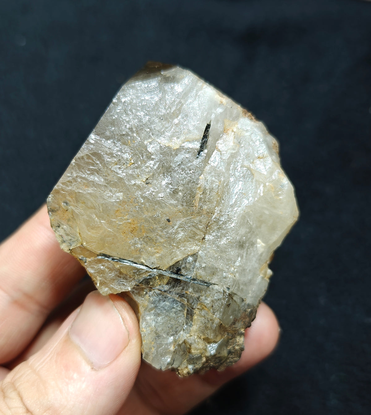 Natural astrophyllite quartz crystal with aegirine inclusions 143 grams