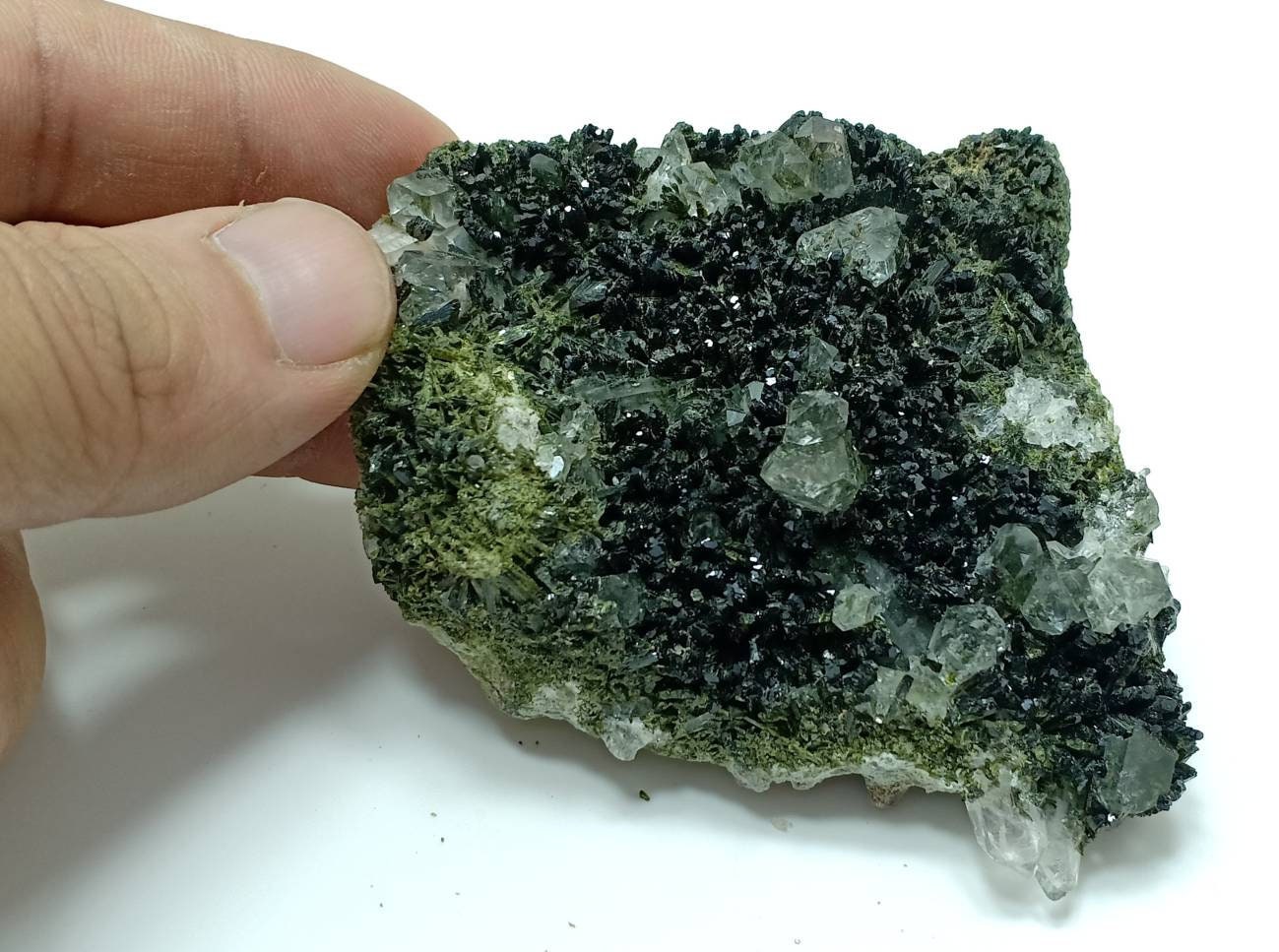 Natural double sided quartz and Epidote specimen 194 grams