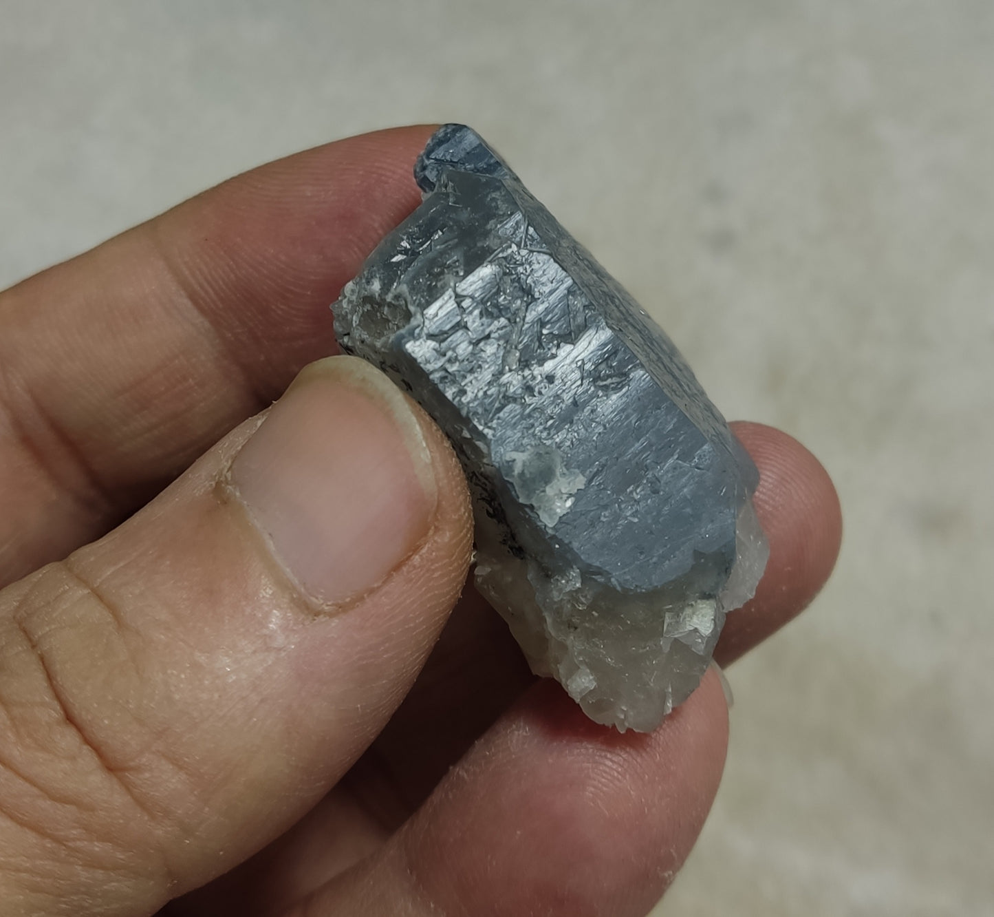 Natural Terminated Indicolite Blue Quartz Smoky Crystal 29 grams