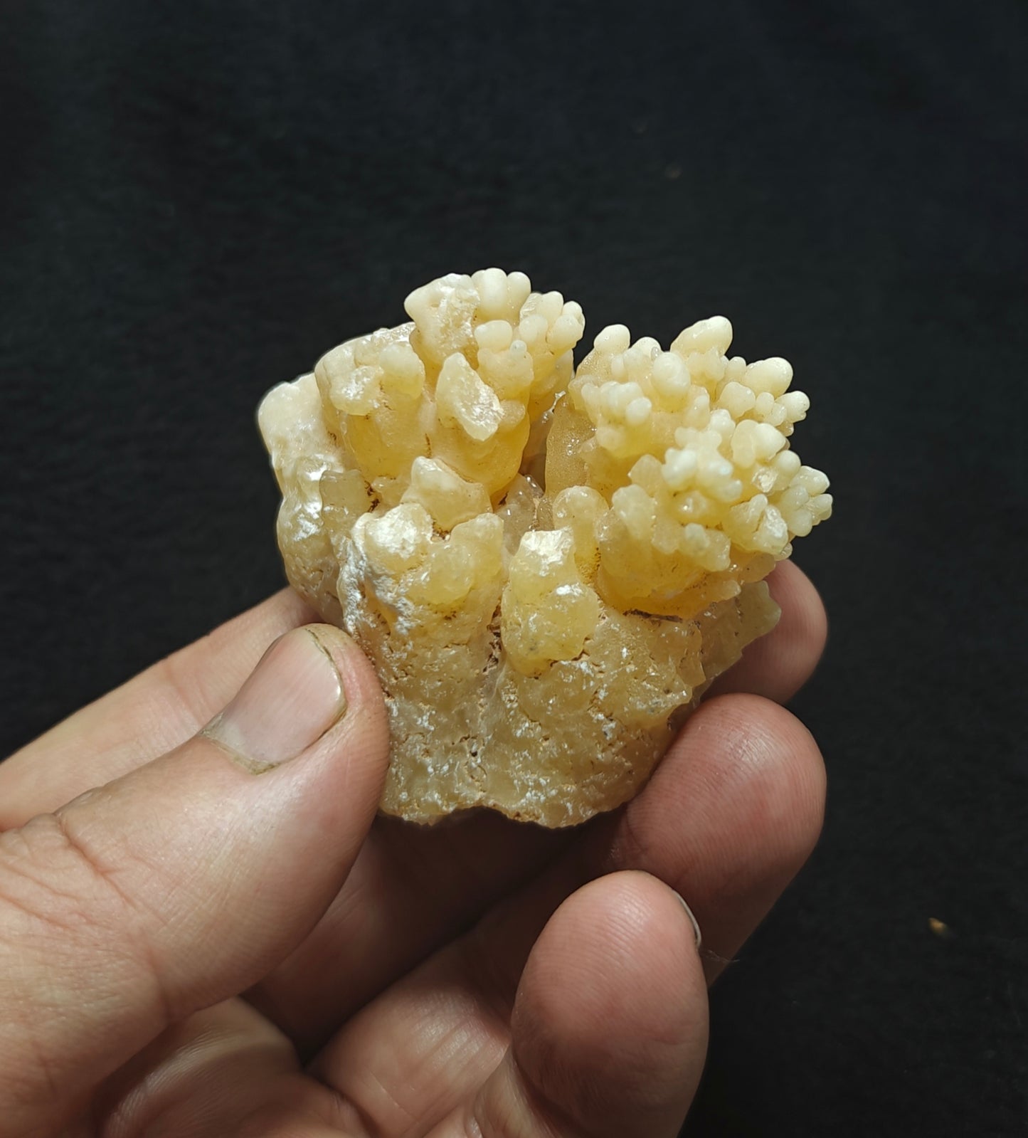 An aesthetic specimen of aragonite flower shape natural terminated crystals 89 grams