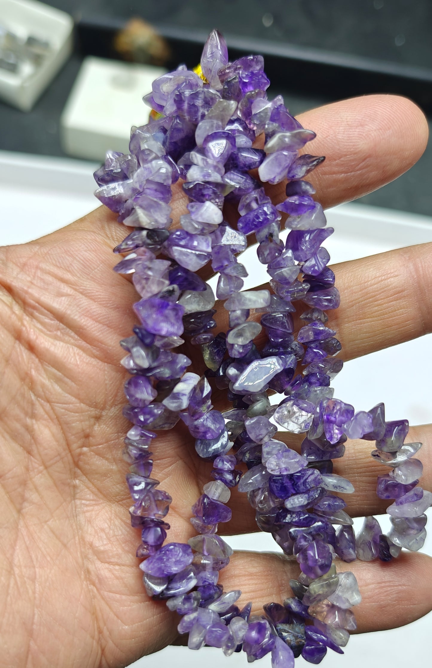 Natural amethyst strand