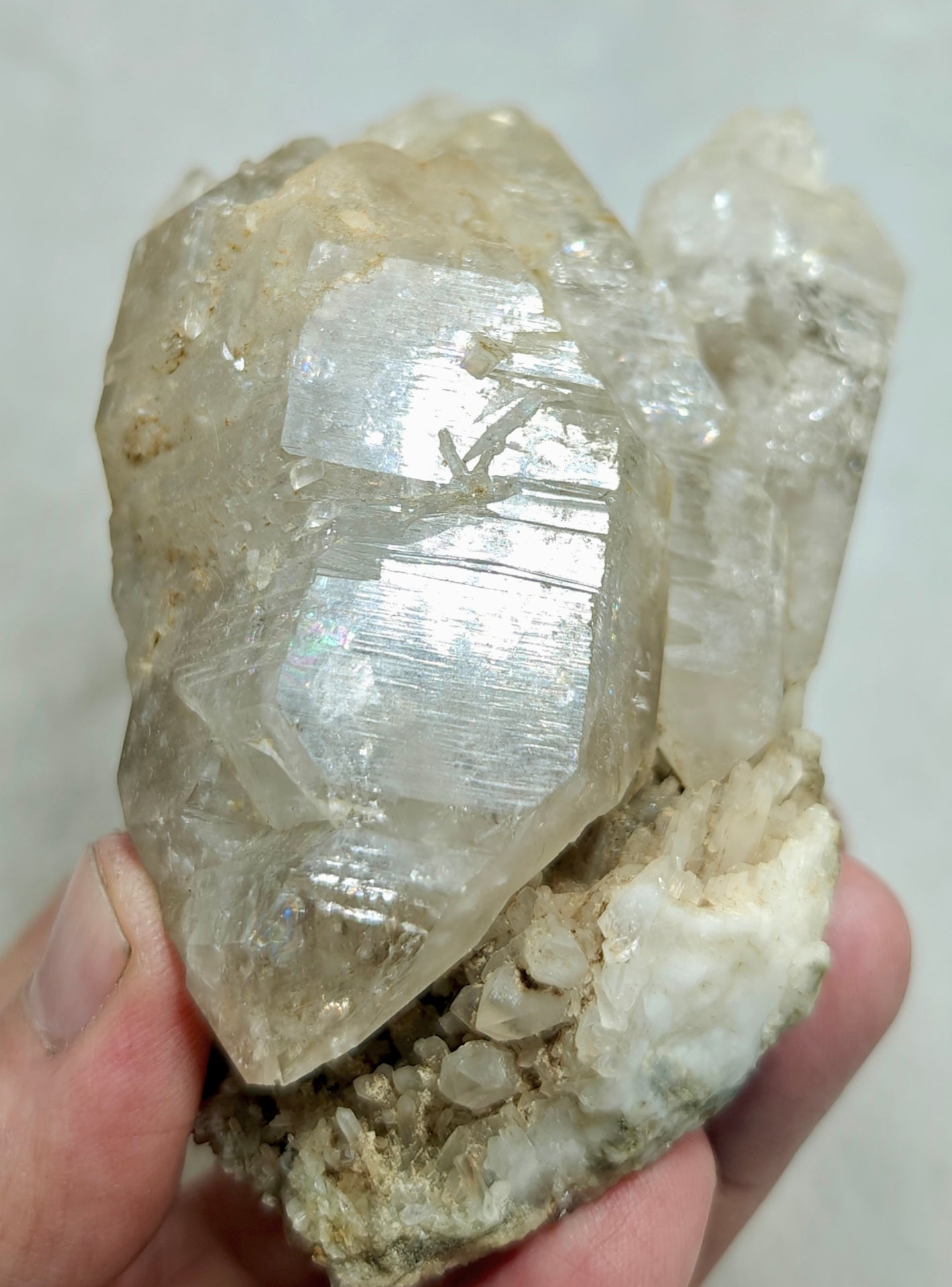 Beautiful specimen of DT fenster Quartz Crystal on matrix 508 grams