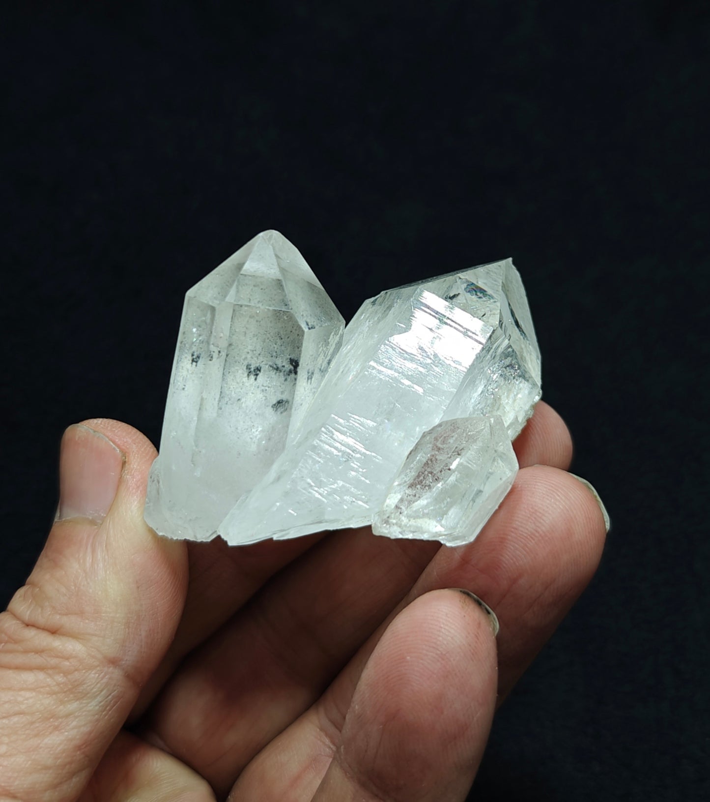 Twin terminated Quartz Crystals interconnected 76 grams