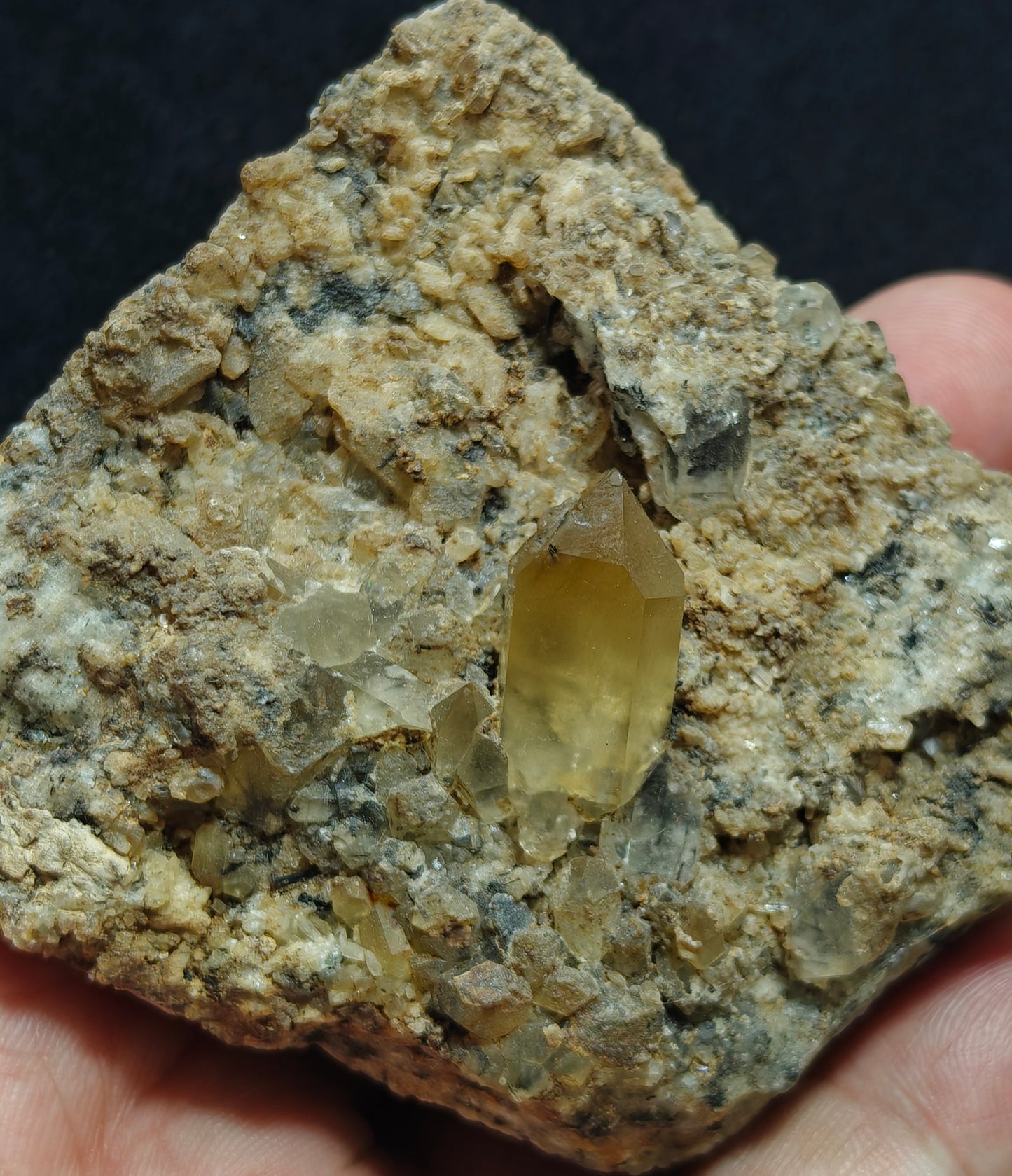 Astrophyllite Quartz Crystals on matrix 197 grams