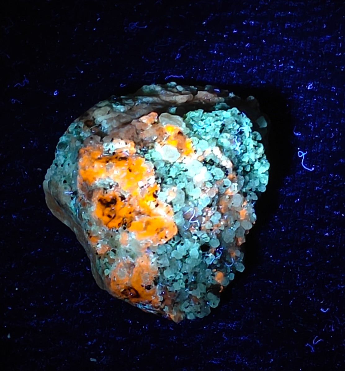 Afghanite Fluorescent in matrix with some pyrite calcite 88 grams