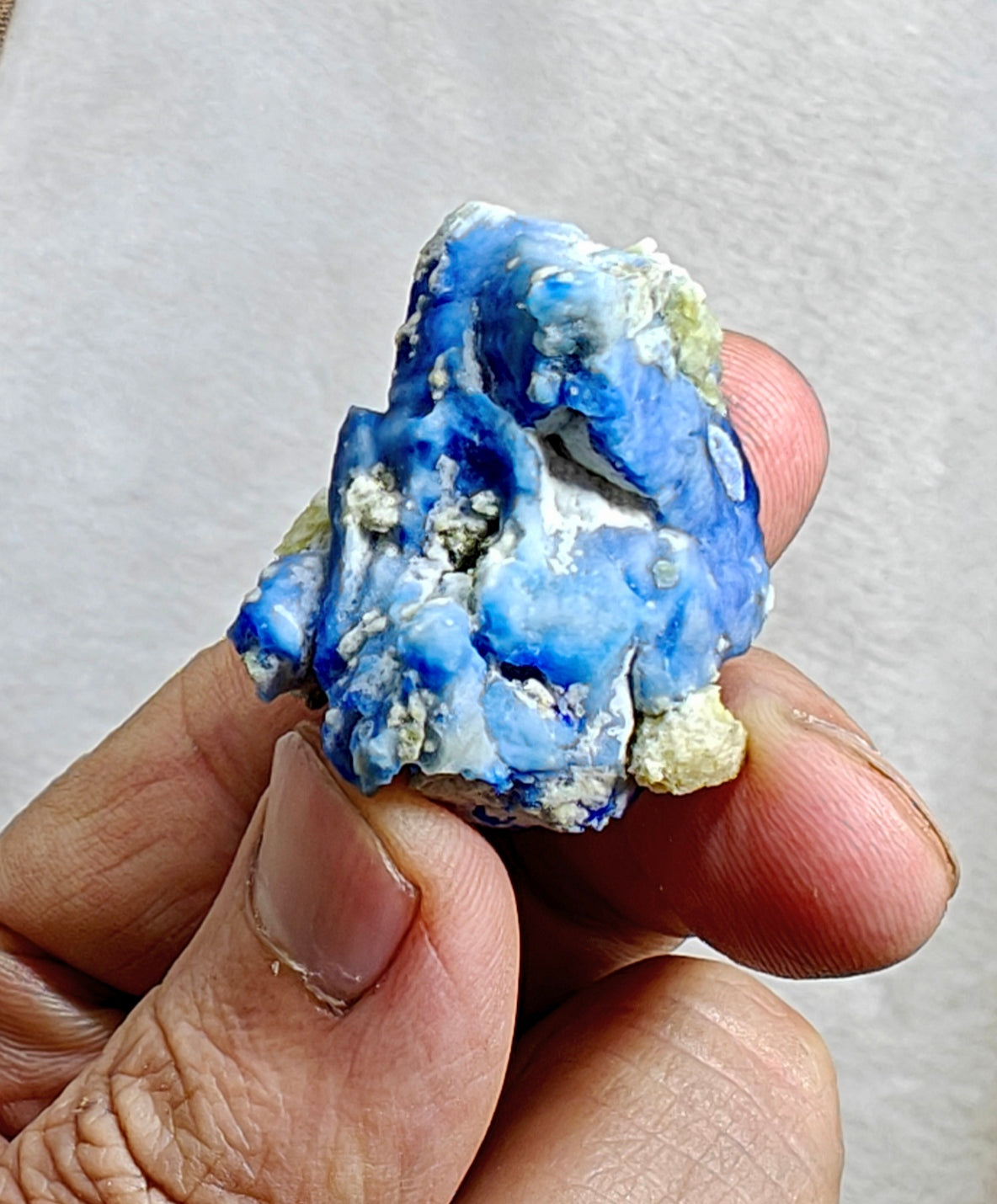 Afghanite Fluorescent specimen with calcite  19 grams