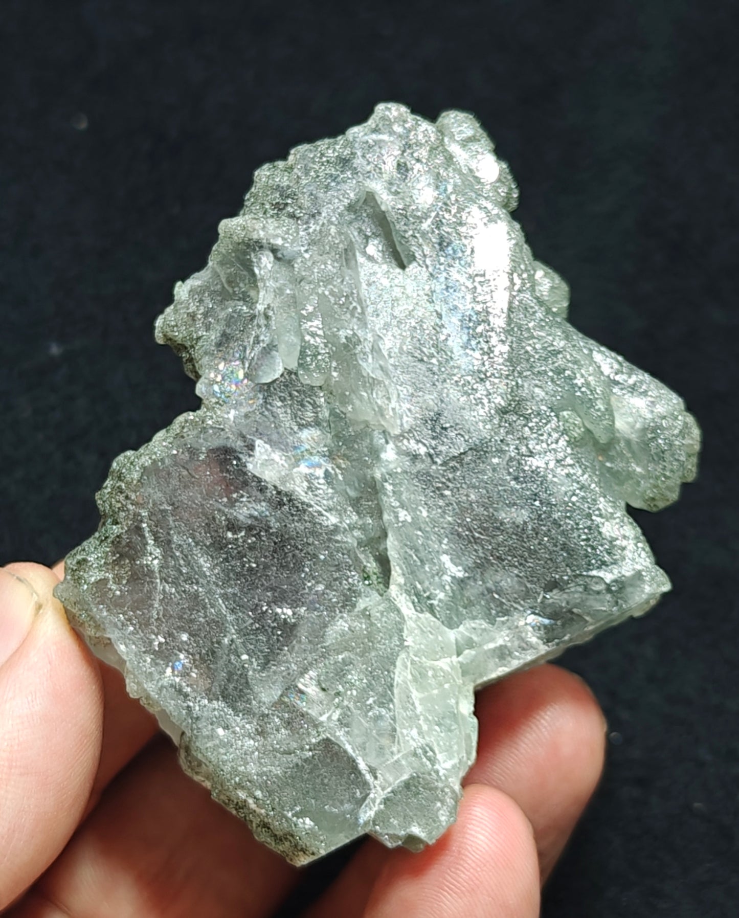 Light Purple Apatite with Green Inclusions of Byss-olite 162 grams