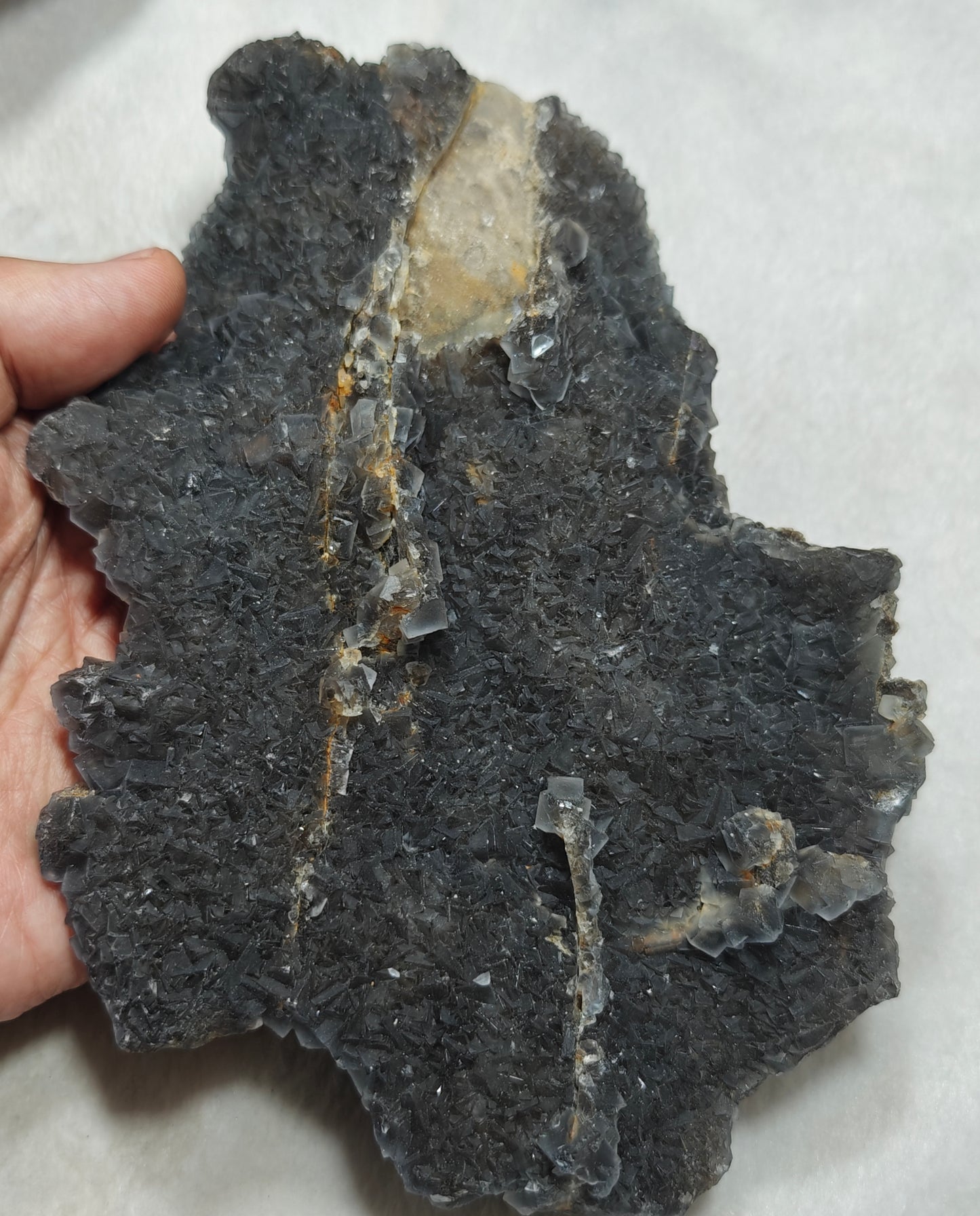 Cubic fluorite crystals cluster 666 grams