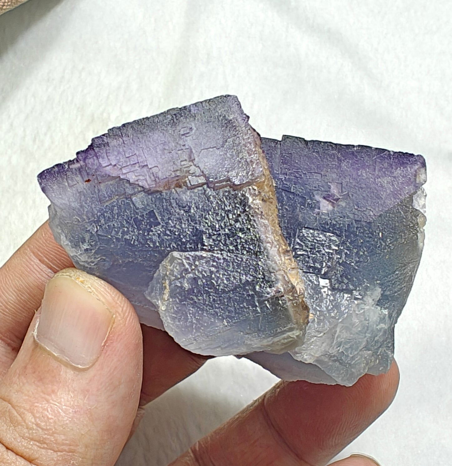 Purple Fluorite Specimen with blueish zoning 190 grams