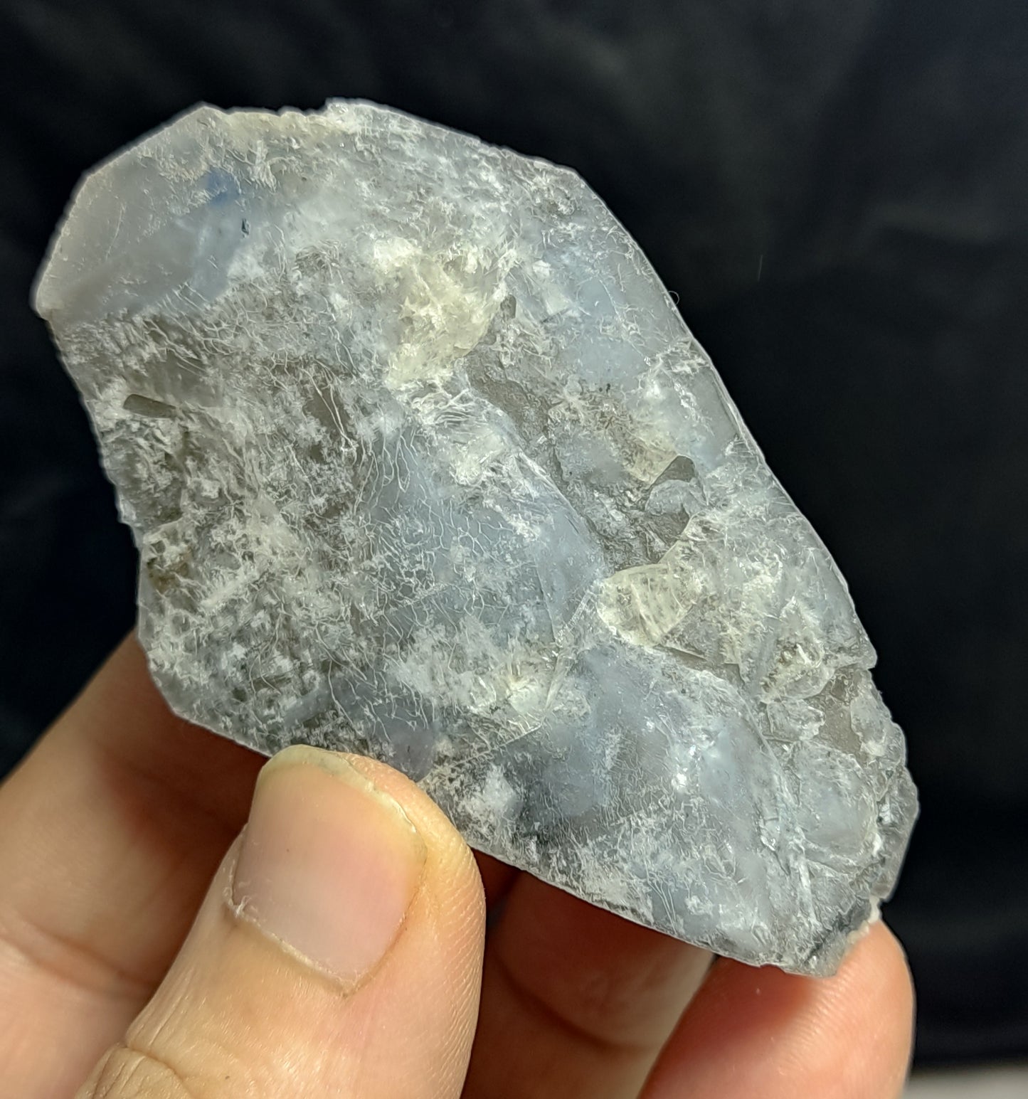 Natural Terminated Indicolite Blue Quartz Smoky Crystal 87 grams