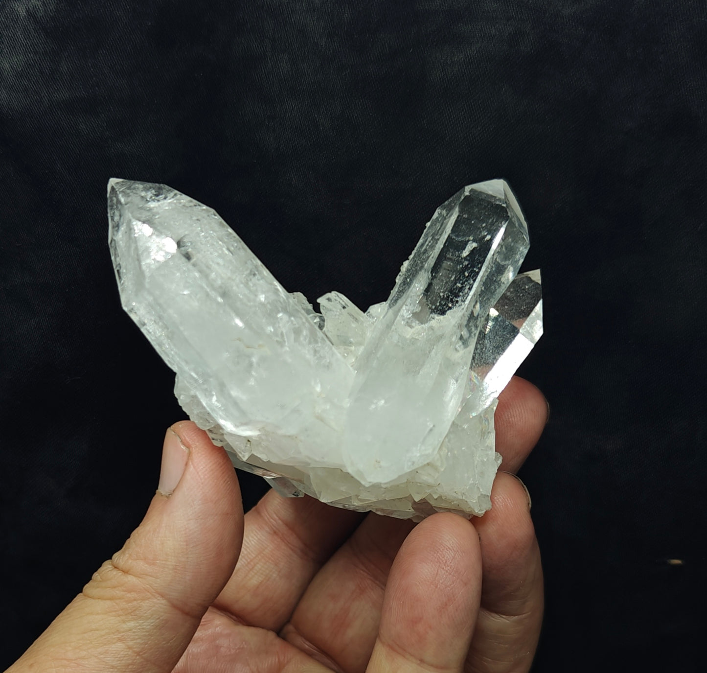 An amazing specimen of clear terminated quartz Crystals 193 grams