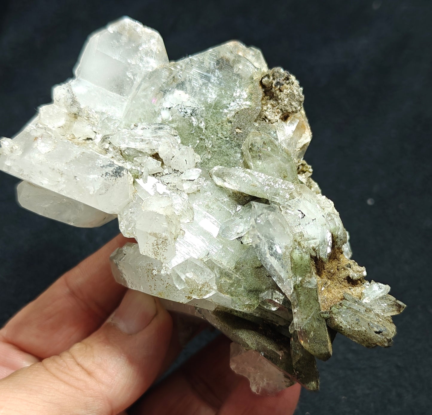 An Aesthetic Natural beautifully terminated Chlorite Quartz crystals cluster 318 grams