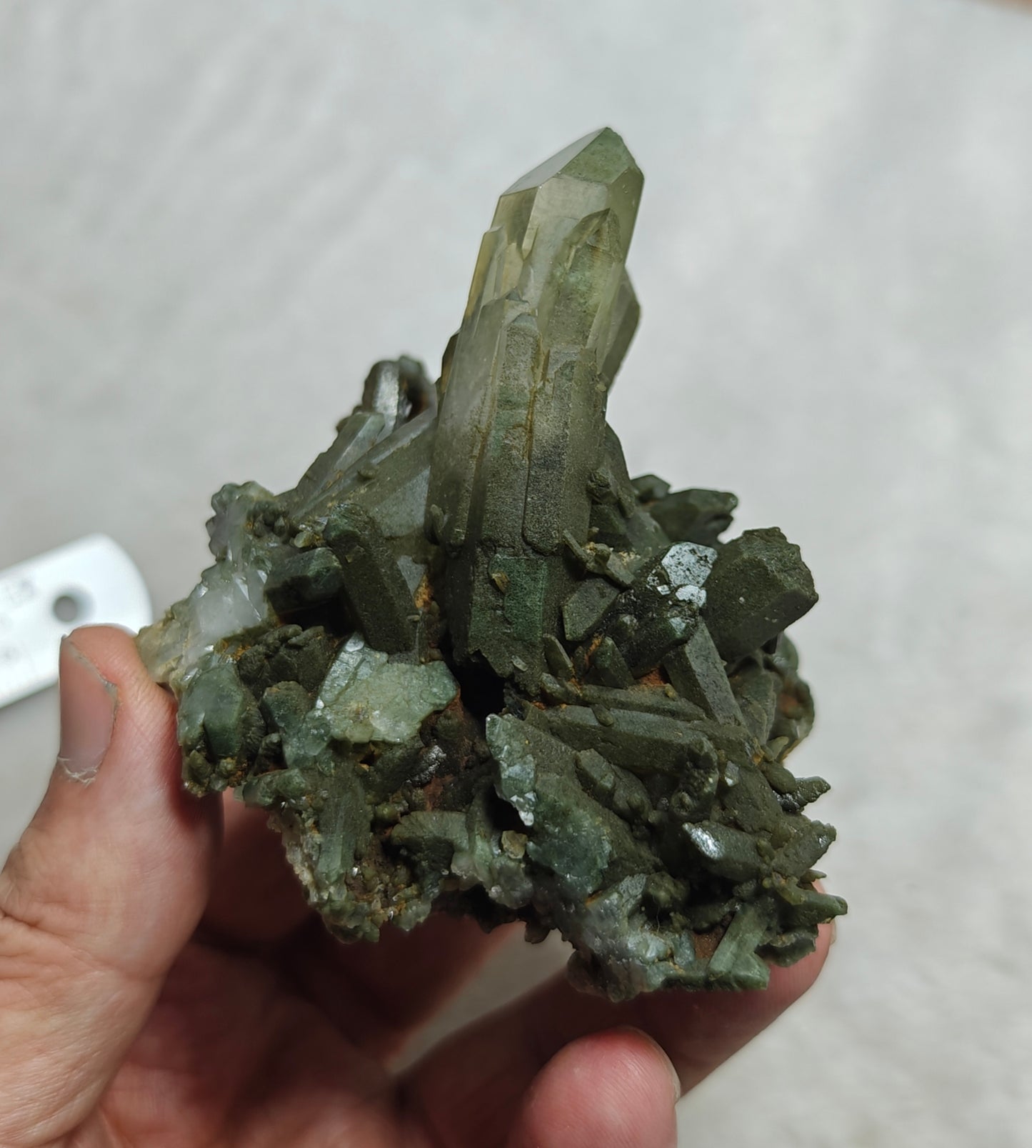 Natural chlorite quartz cluster 200 grams