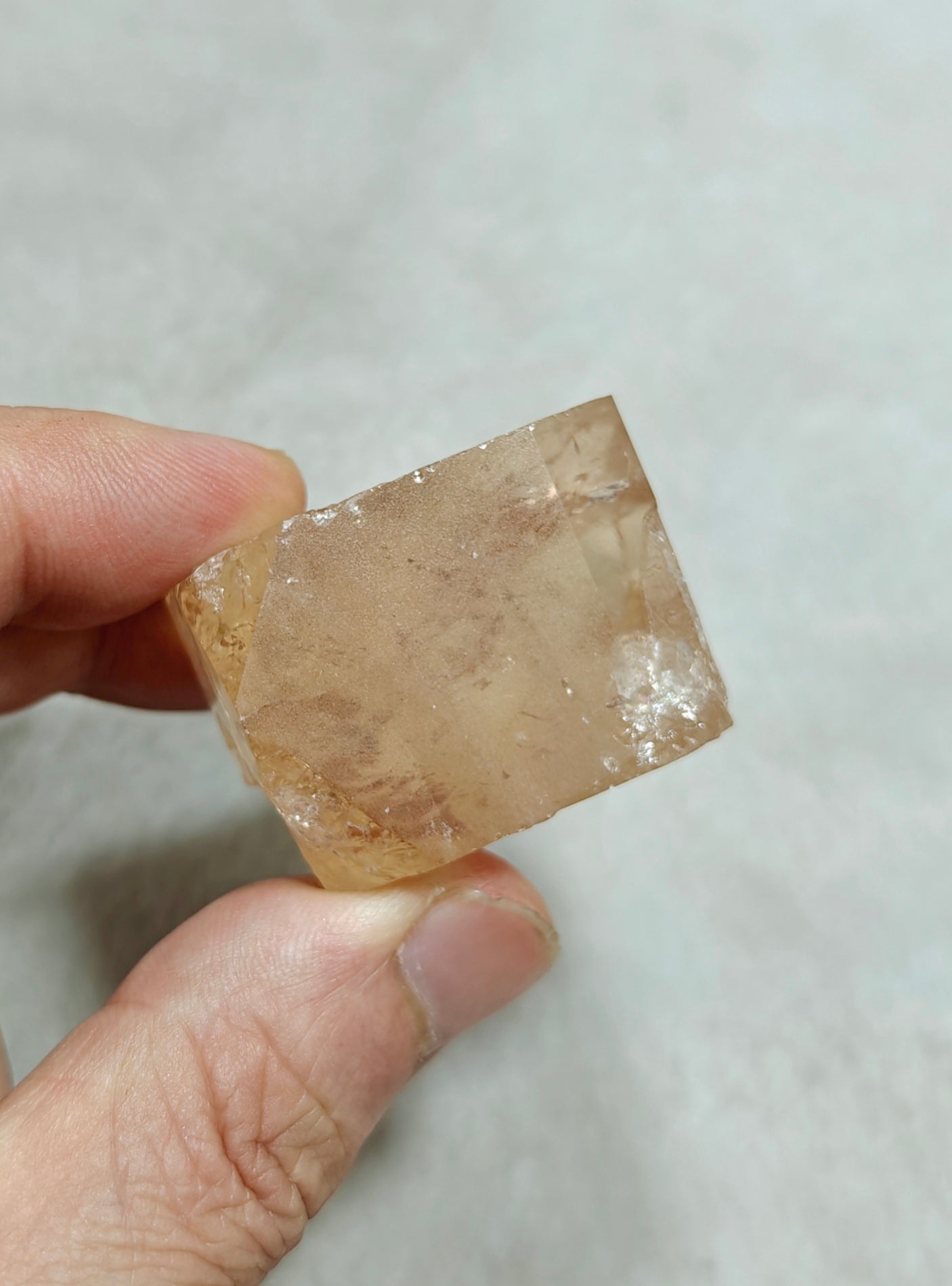 Peach color topaz crystal 86 grams