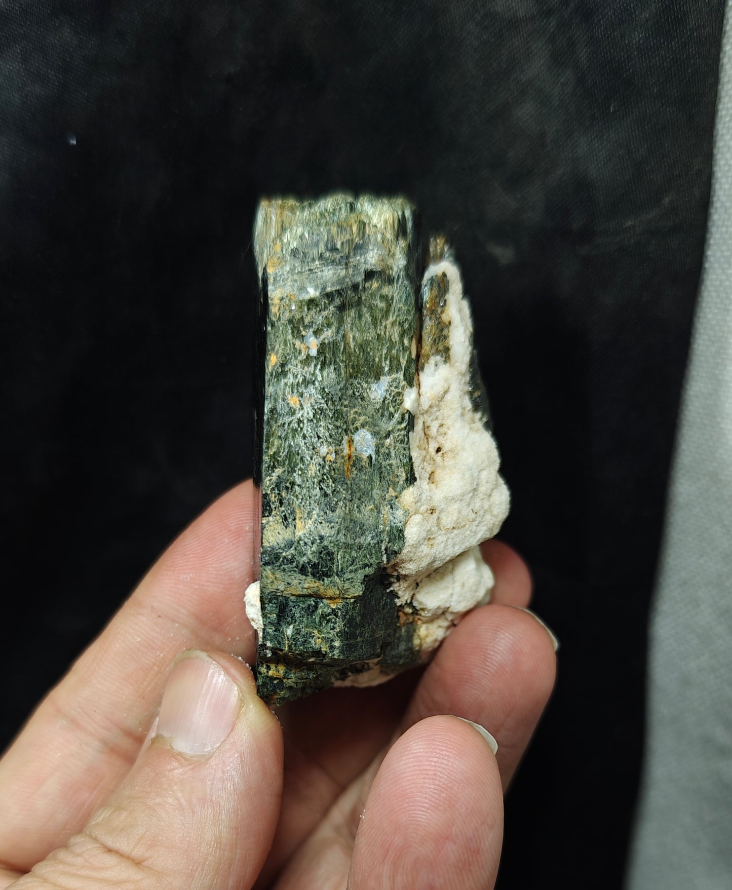 Single beautiful aesthetic terminated aegirine crystal specimen with Albite 140 grams
