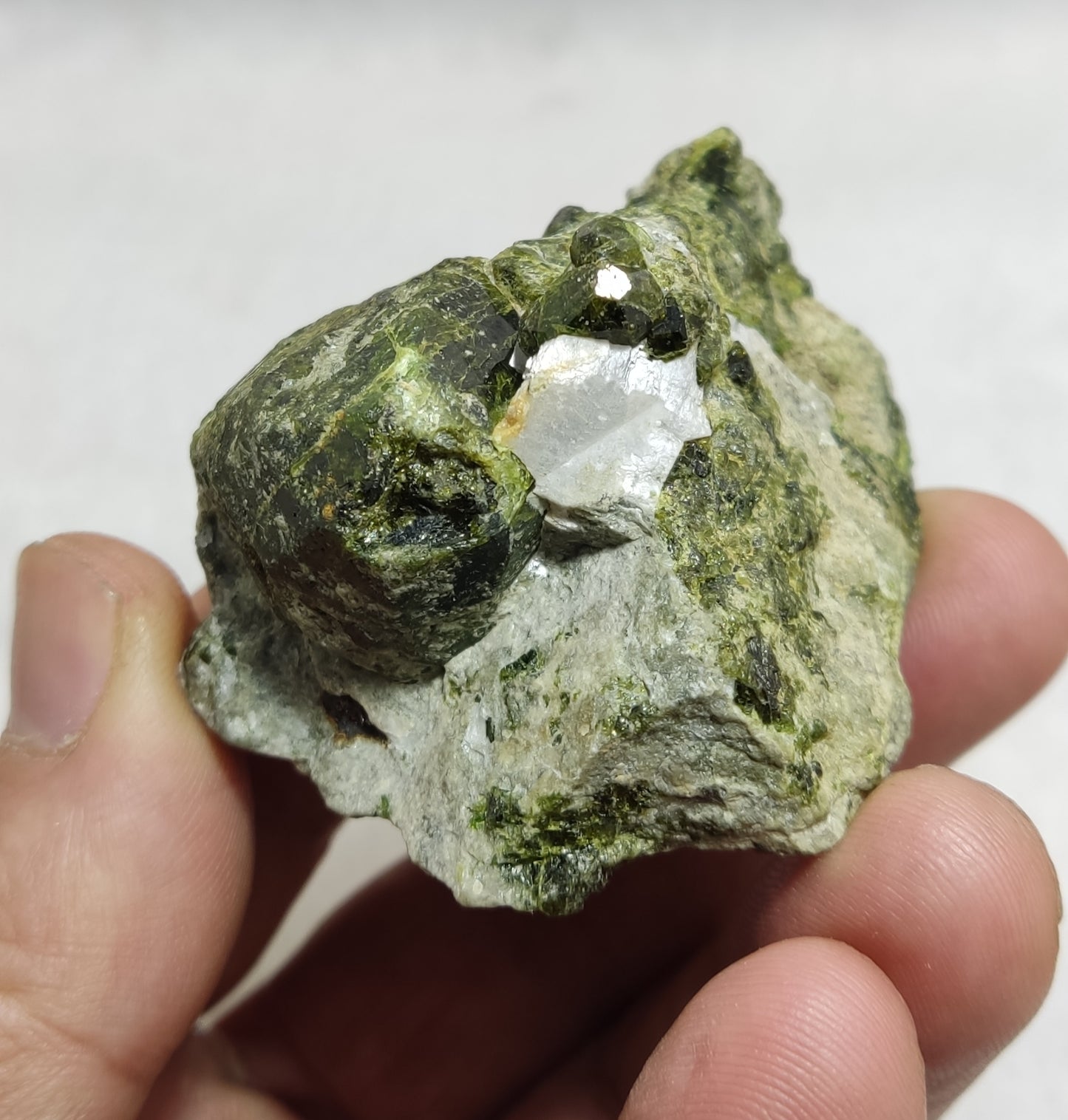 Garnet variety demantoid crystal on matrix 104 grams