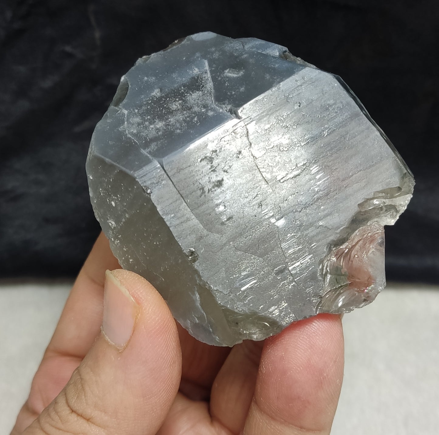 Natural Terminated Indicolite Blue Quartz Smoky Crystal 140 grams