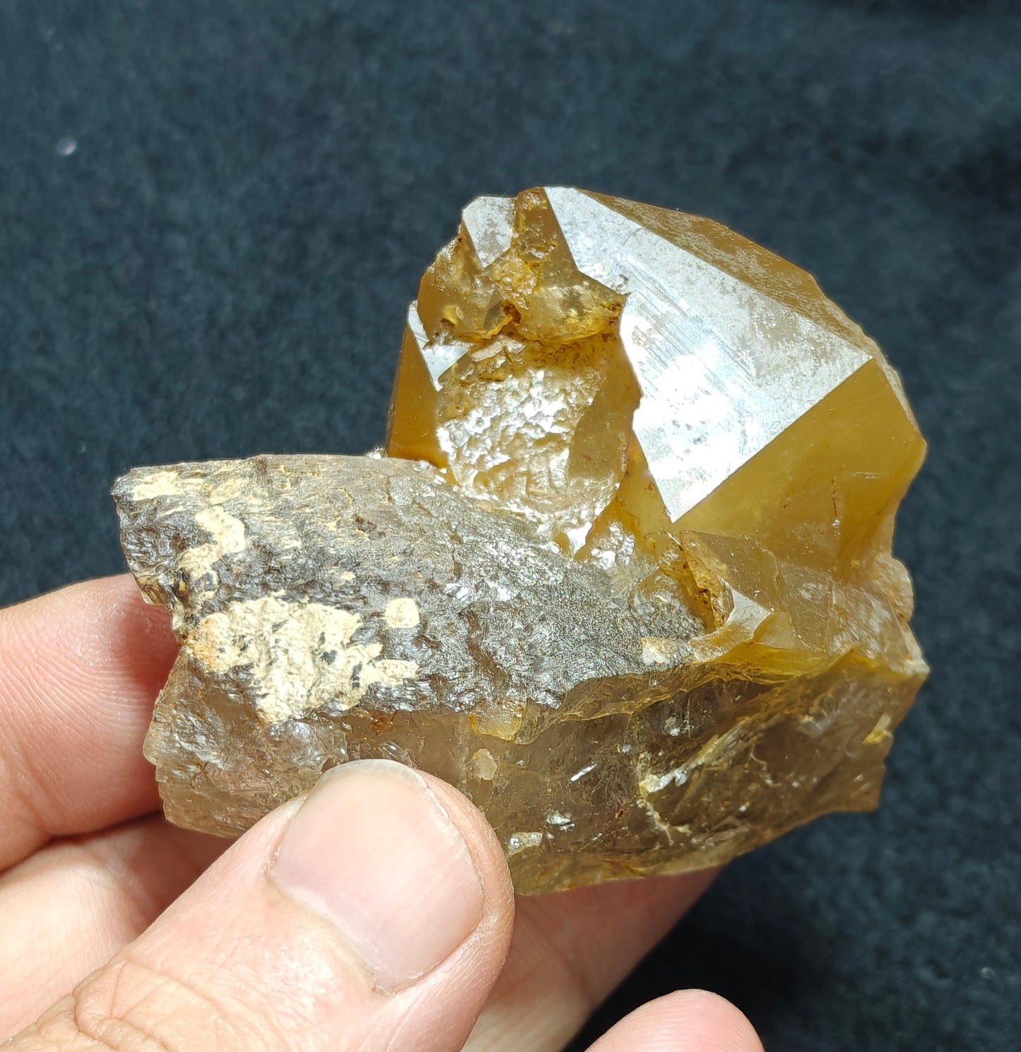 Astrophyllite included terminated Quartz Crystal on matrix 144 grams