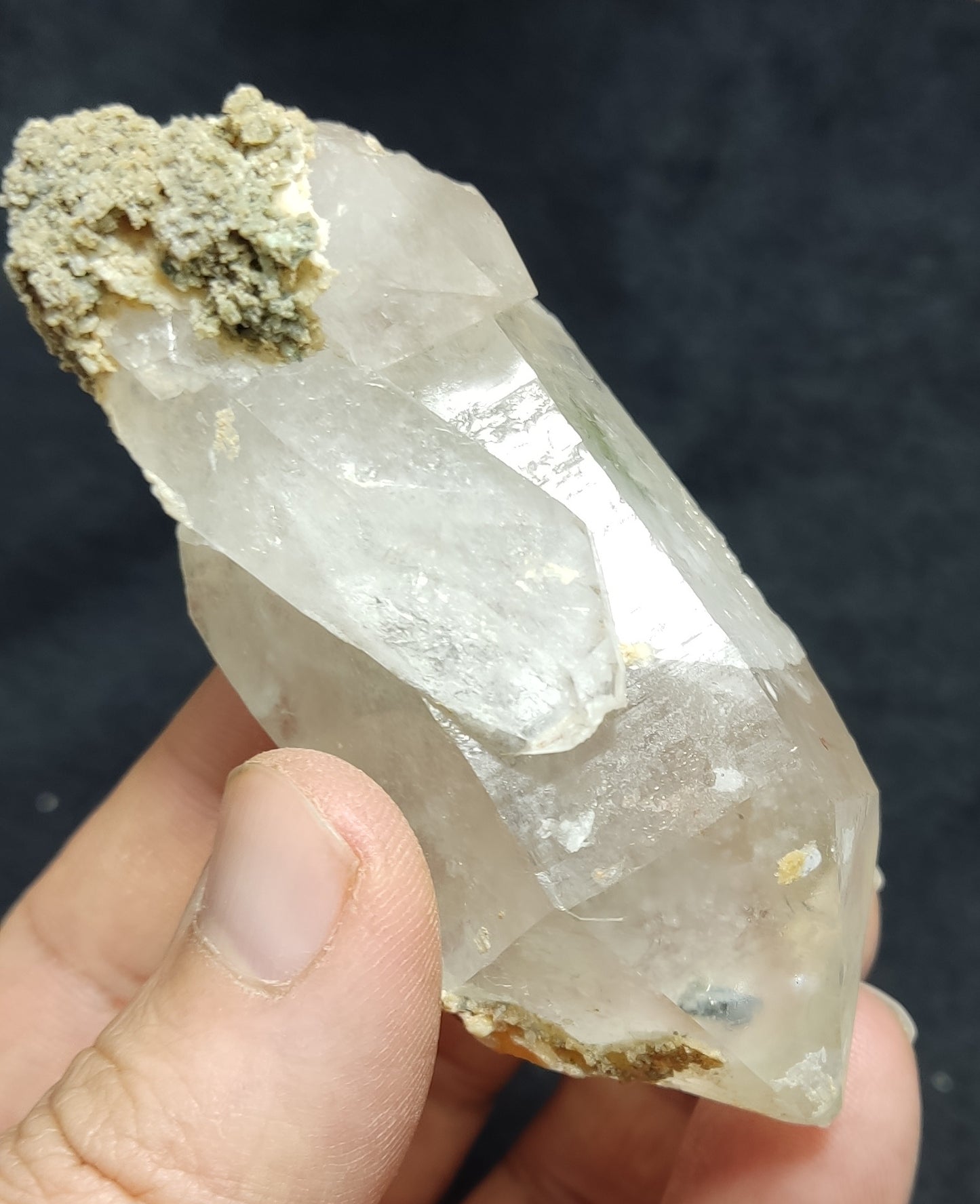 Natural Chlorite Quartz Crystal with Tiny Epidote 110 grams
