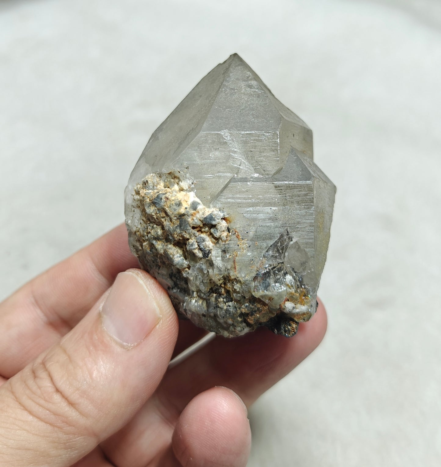 Quartz Crystal with associated hematite 128 grams
