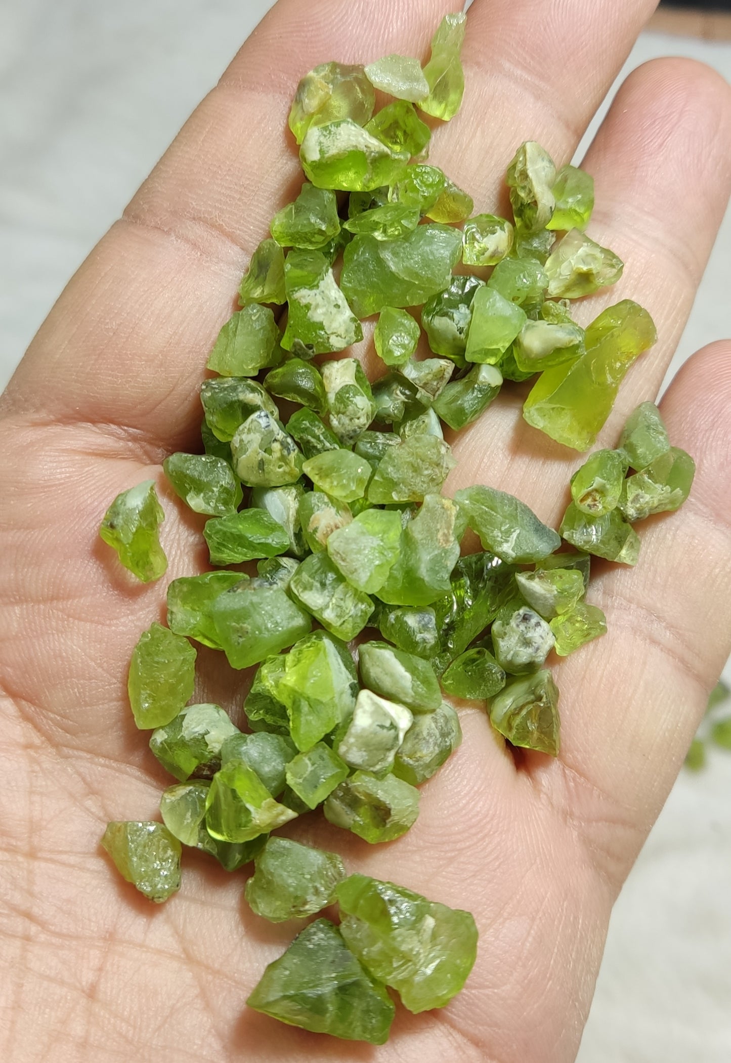 Natural rough peridot 100 grams